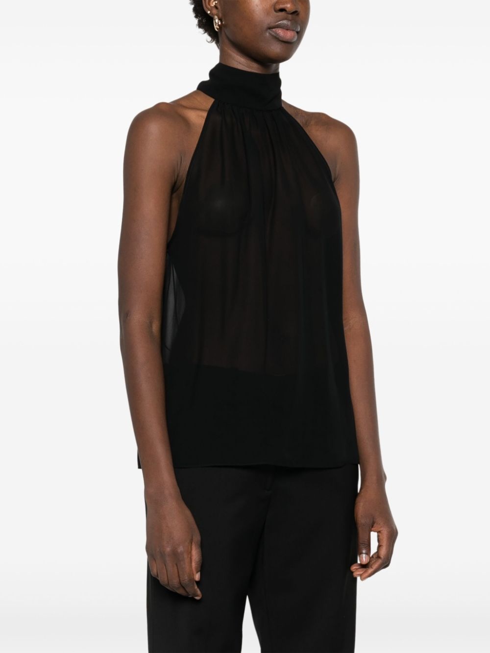 semi-sheer silk blouse - 3