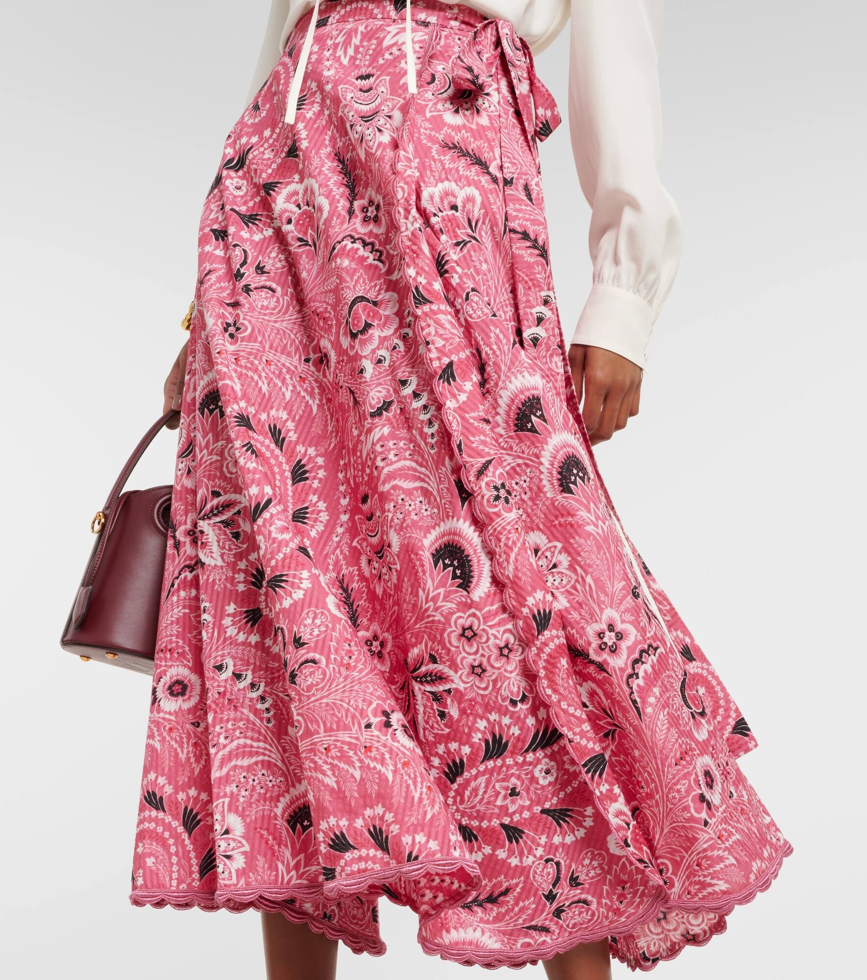 Paisley cotton and silk maxi skirt - 5