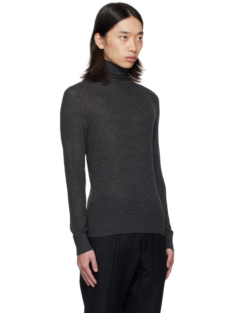 TOM FORD Gray Wool & Silk Turtleneck outlook