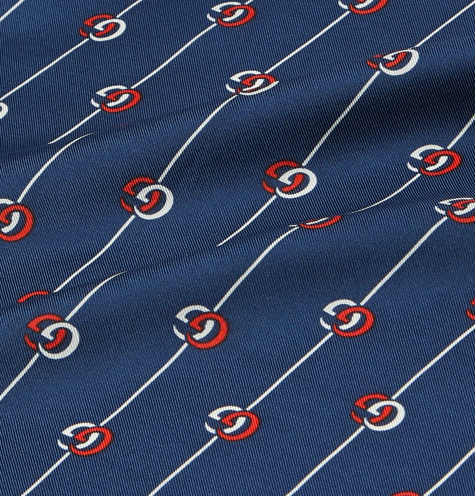 Logo-Print Silk-Twill Pocket Square - 4