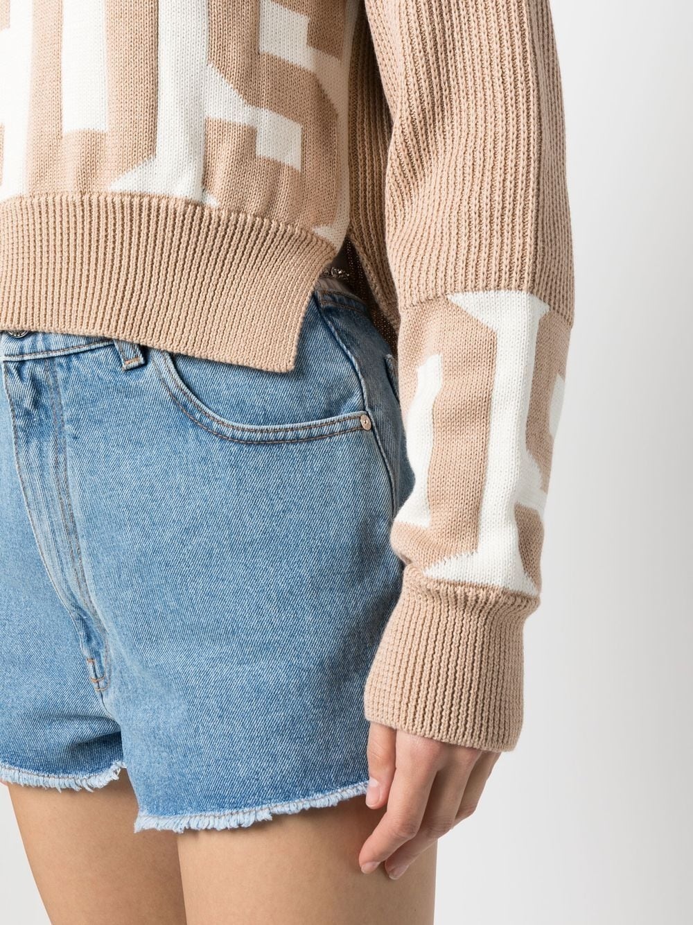 intarsia-knit logo jumper - 5