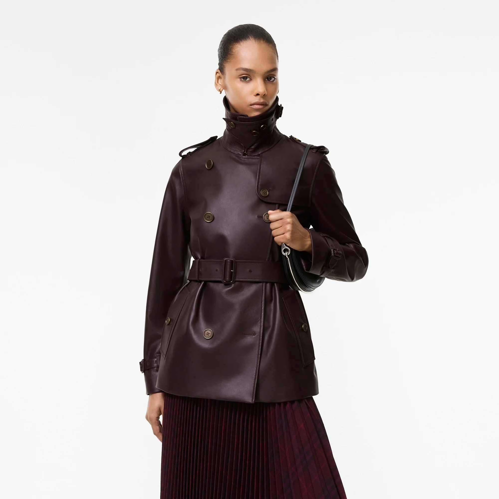 Leather Kensington Trench Jacket - 1