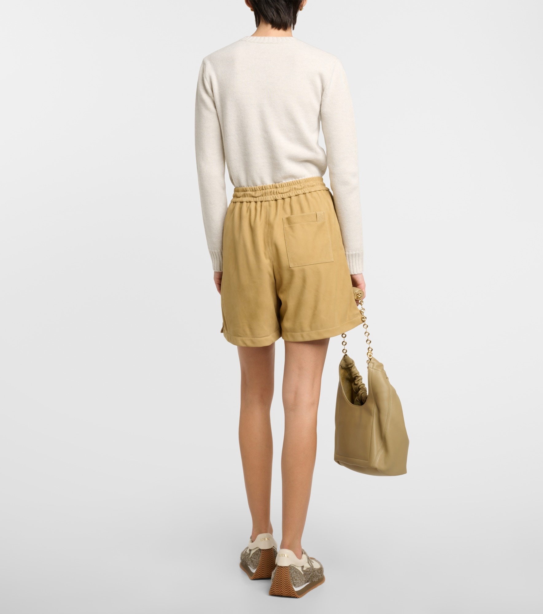 Mid-rise suede shorts - 3