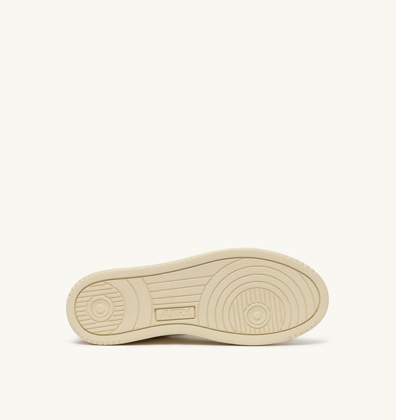 MED-WAY SNEAKERS IN LEATHER AND SHEARLING COLOR WHITE AND MARSHMALLOW 4