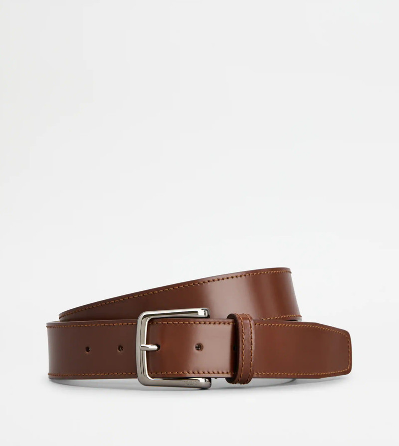 TOD'S BELT IN LEATHER - BROWN 1
