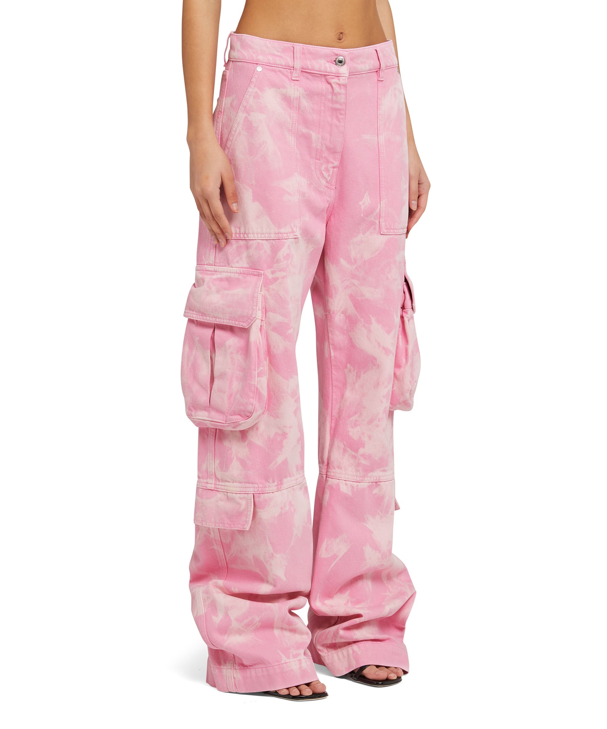 Cargo pants with marbleized tie-dye treatment - 4