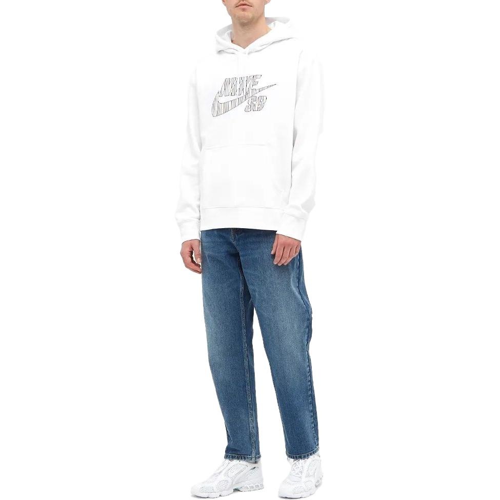 Nike SB Stripes Popover Hoodie 'White' CV0279-100 - 2