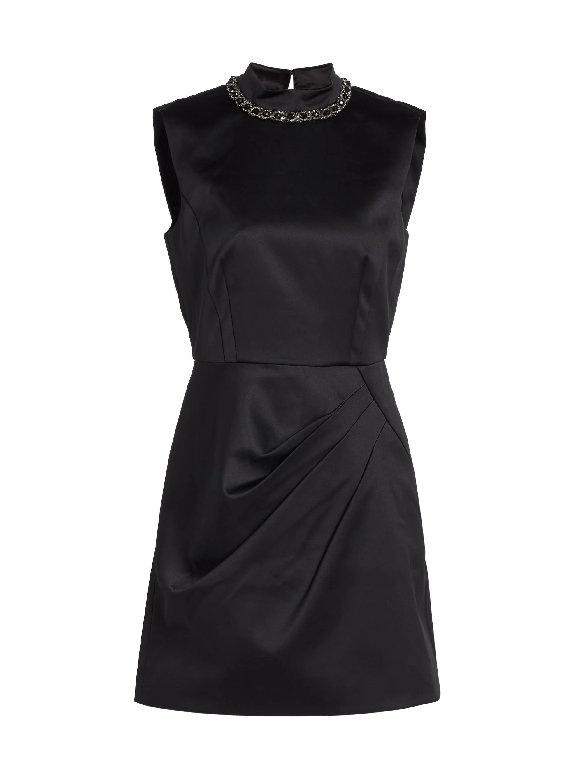 Women's Flora Satin Minidress - Black - 1