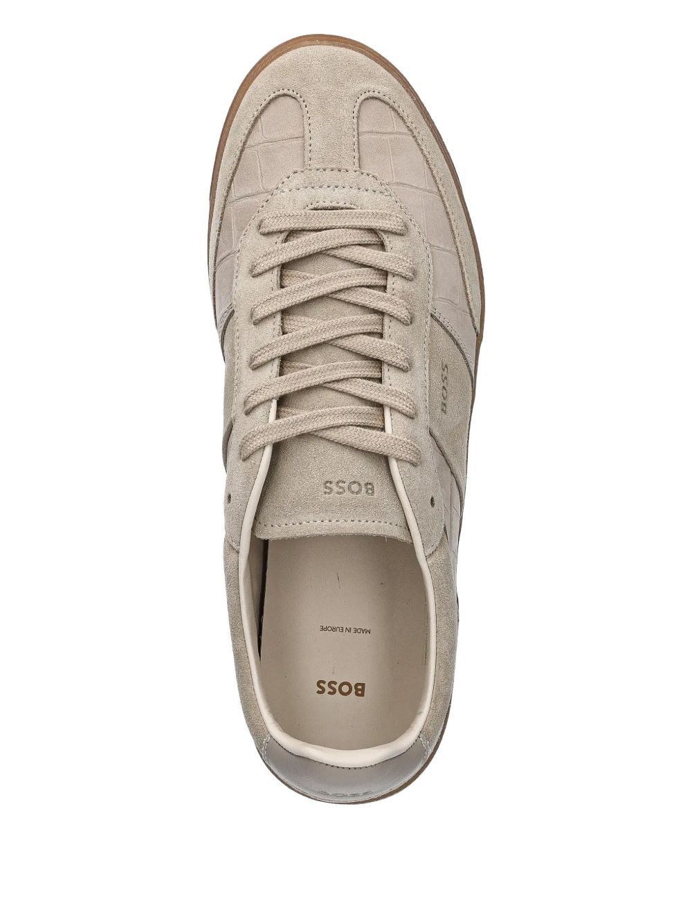 crocodile-effect suede sneakers - 4