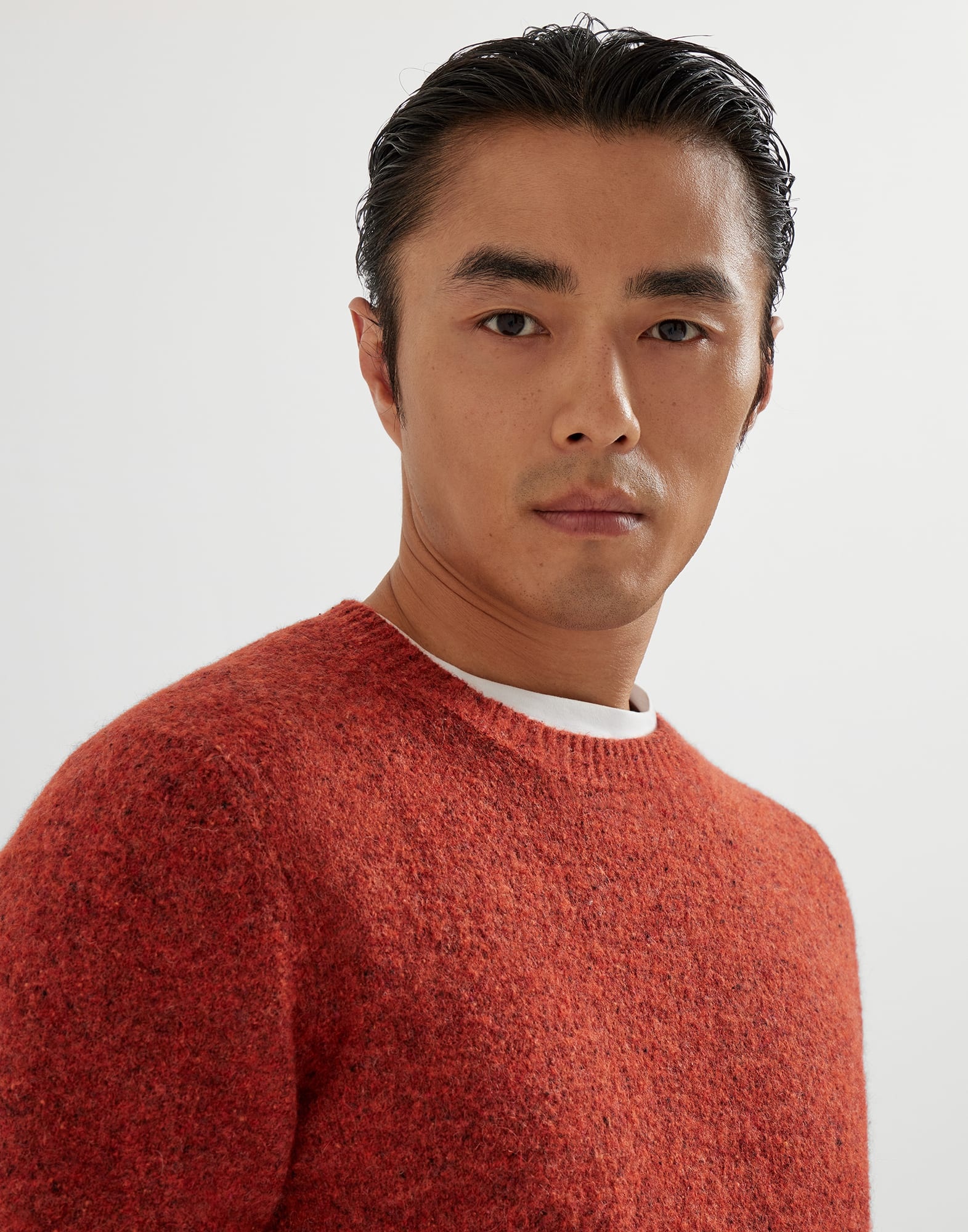 Flecked alpaca, wool, silk and cotton sweater - 3