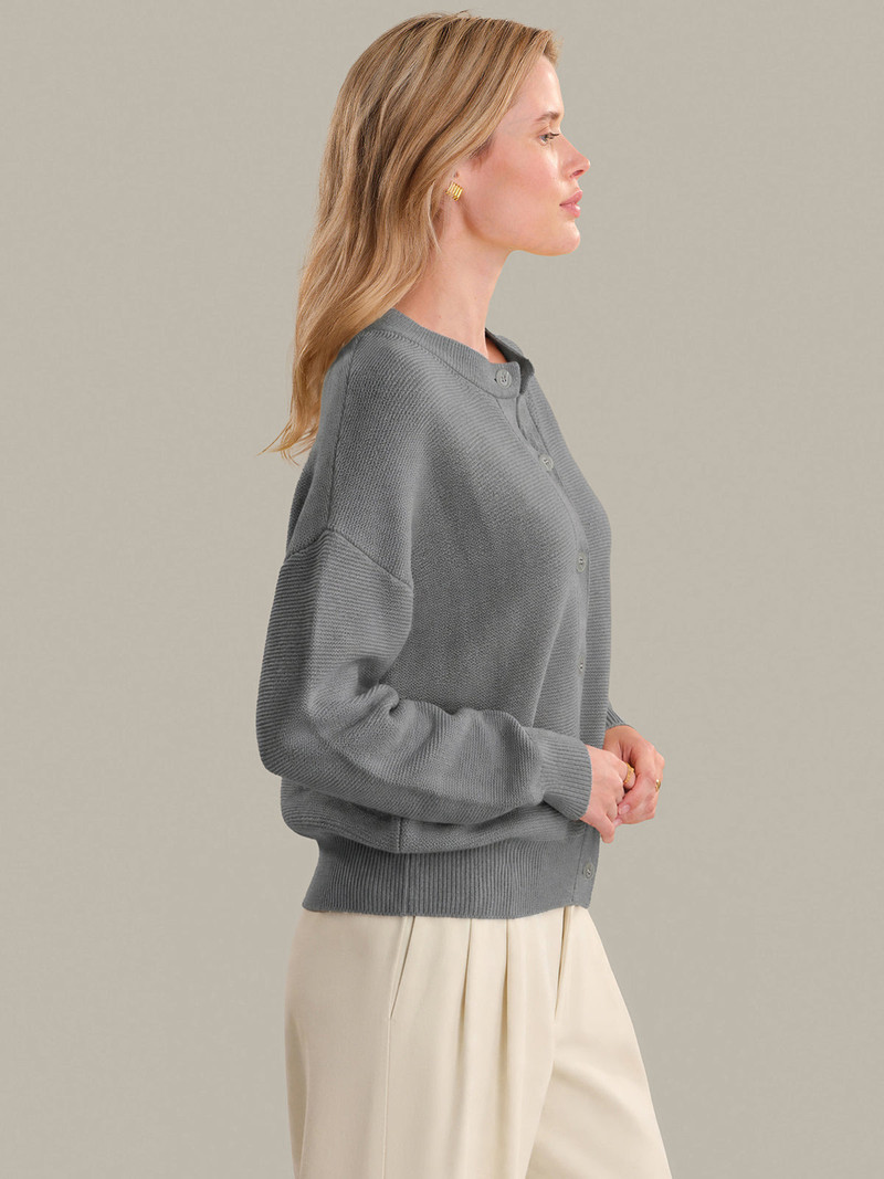 525 america Emy: Crewneck Cotton Cardigan outlook