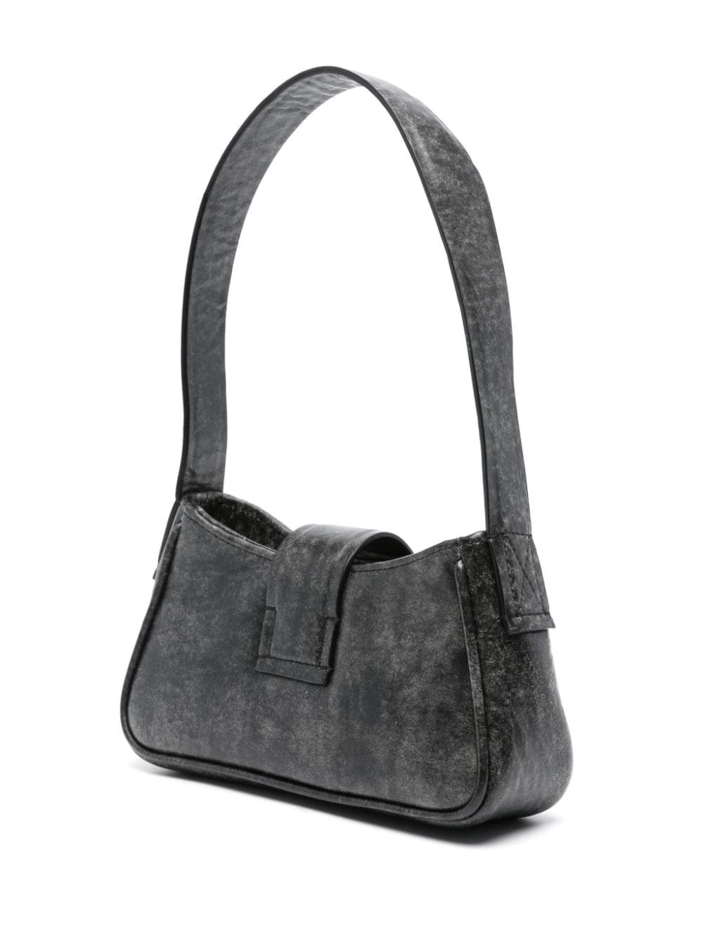 cracked-effect leather shoulder bag - 3