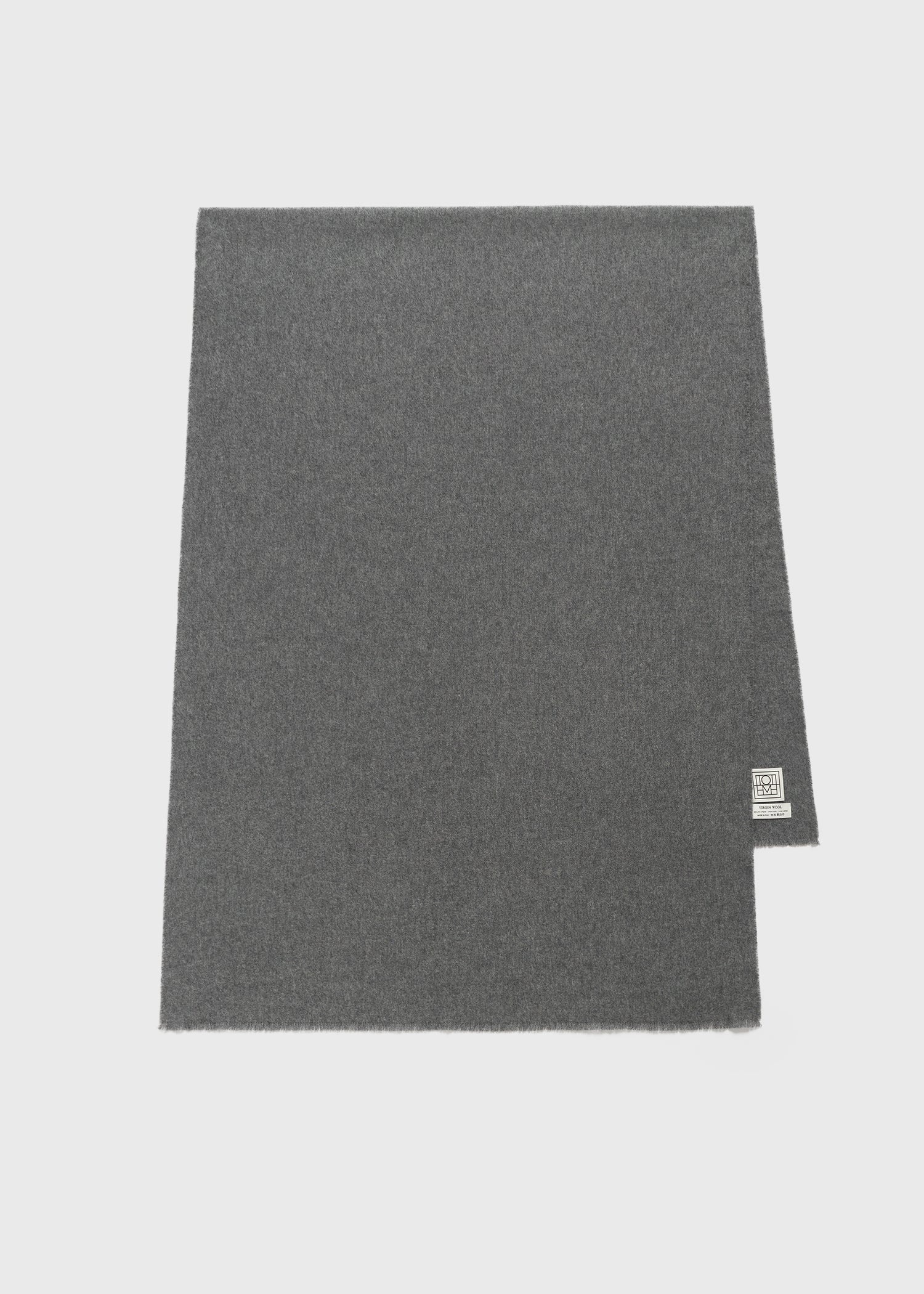 Wide classic wool scarf mid grey - 6
