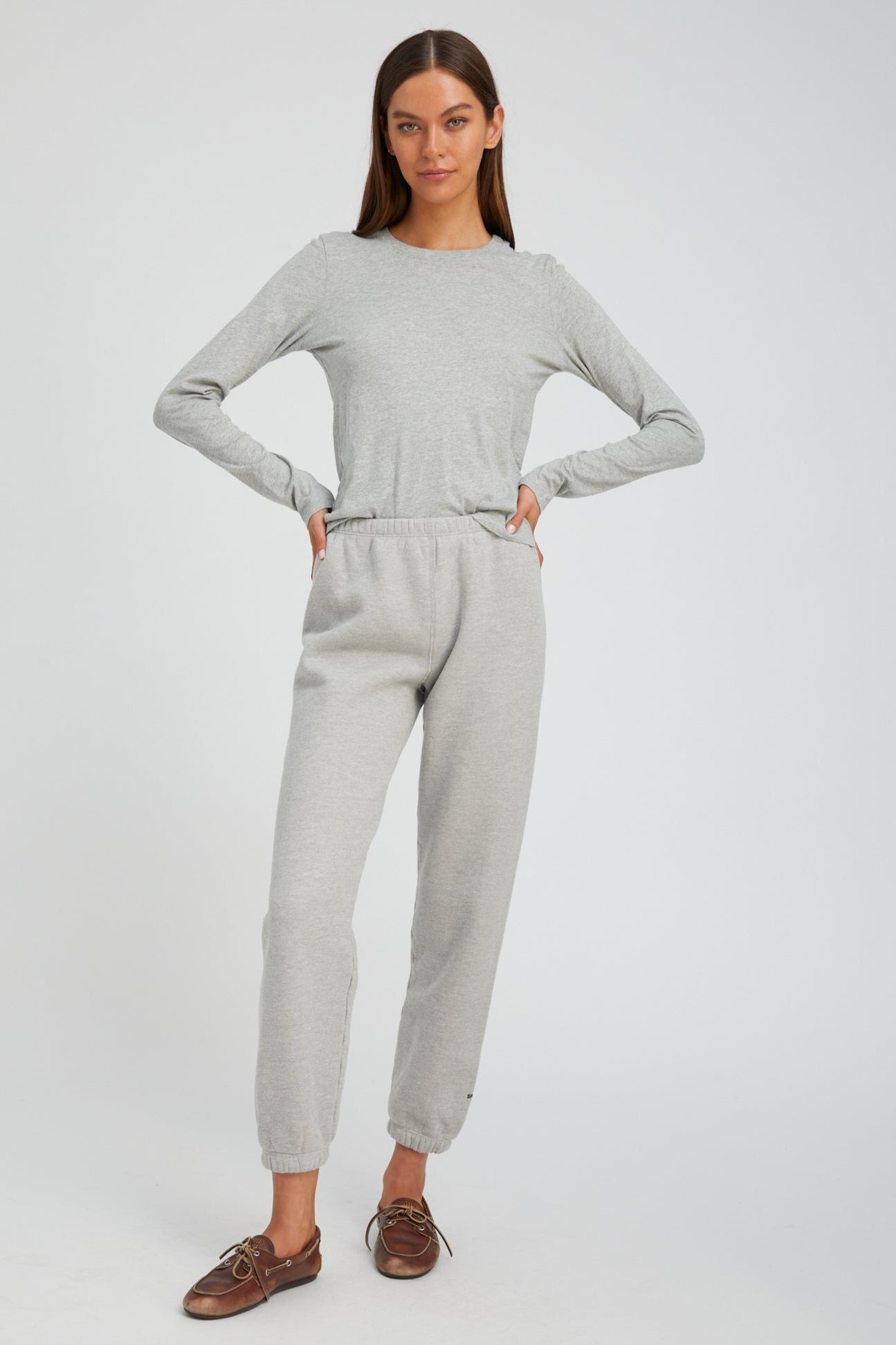 HEATHER GREY LONG SLEEVE BABY TEE - 2