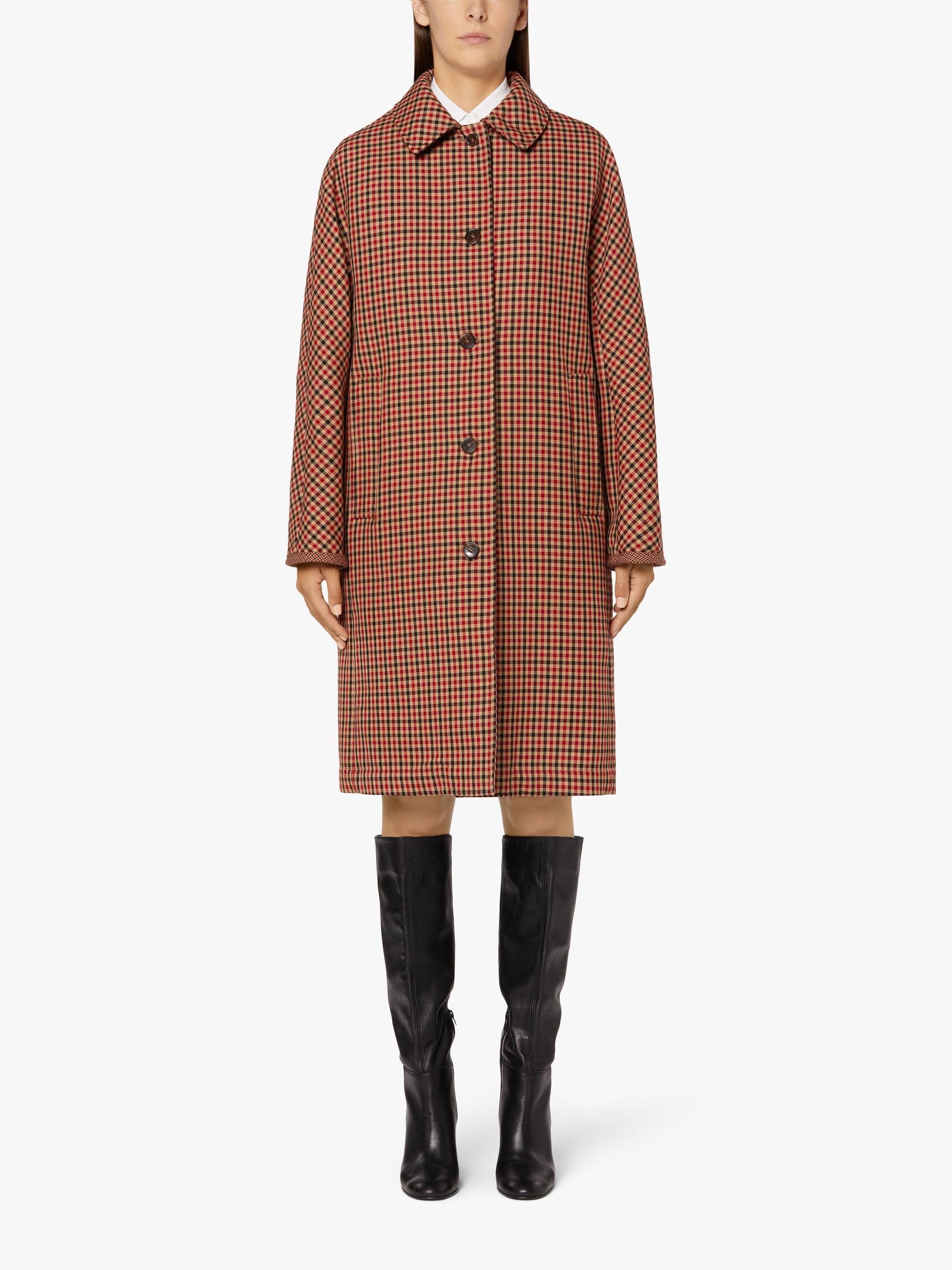 FAIRLIE RED SHEPARD CHECK WOOL OVERCOAT | LMC-008 - 3