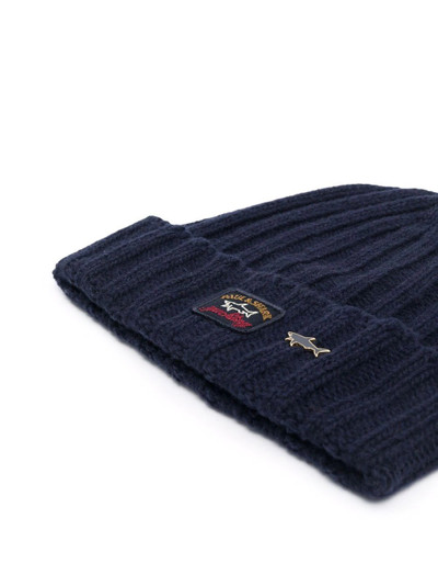 Paul & Shark metal-logo knitted beanie outlook