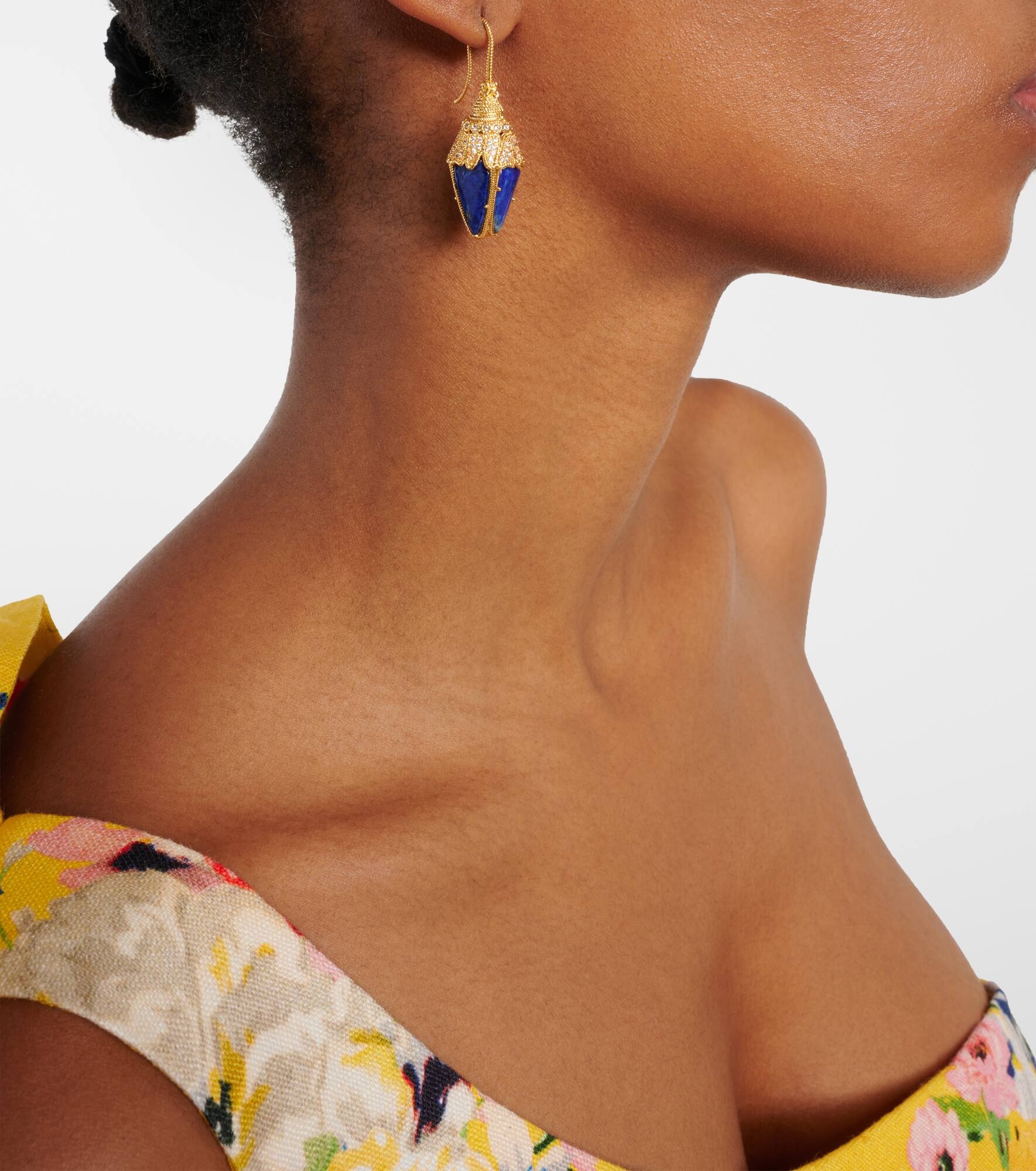 Bloom gold-plated drop earrings - 3