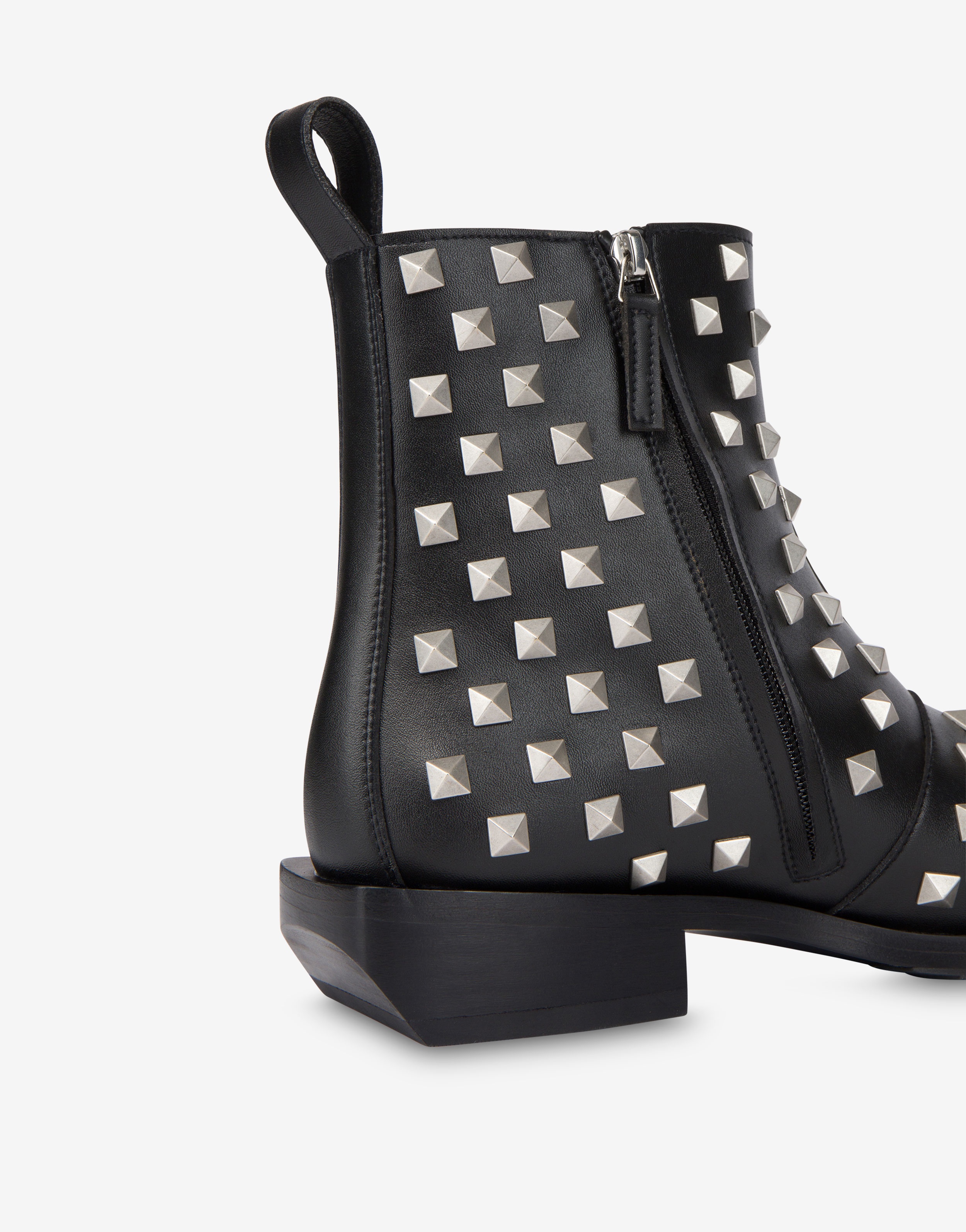 MOSCHINO PLATE STUDDED CAMPEROS ANKLE BOOTS - 4