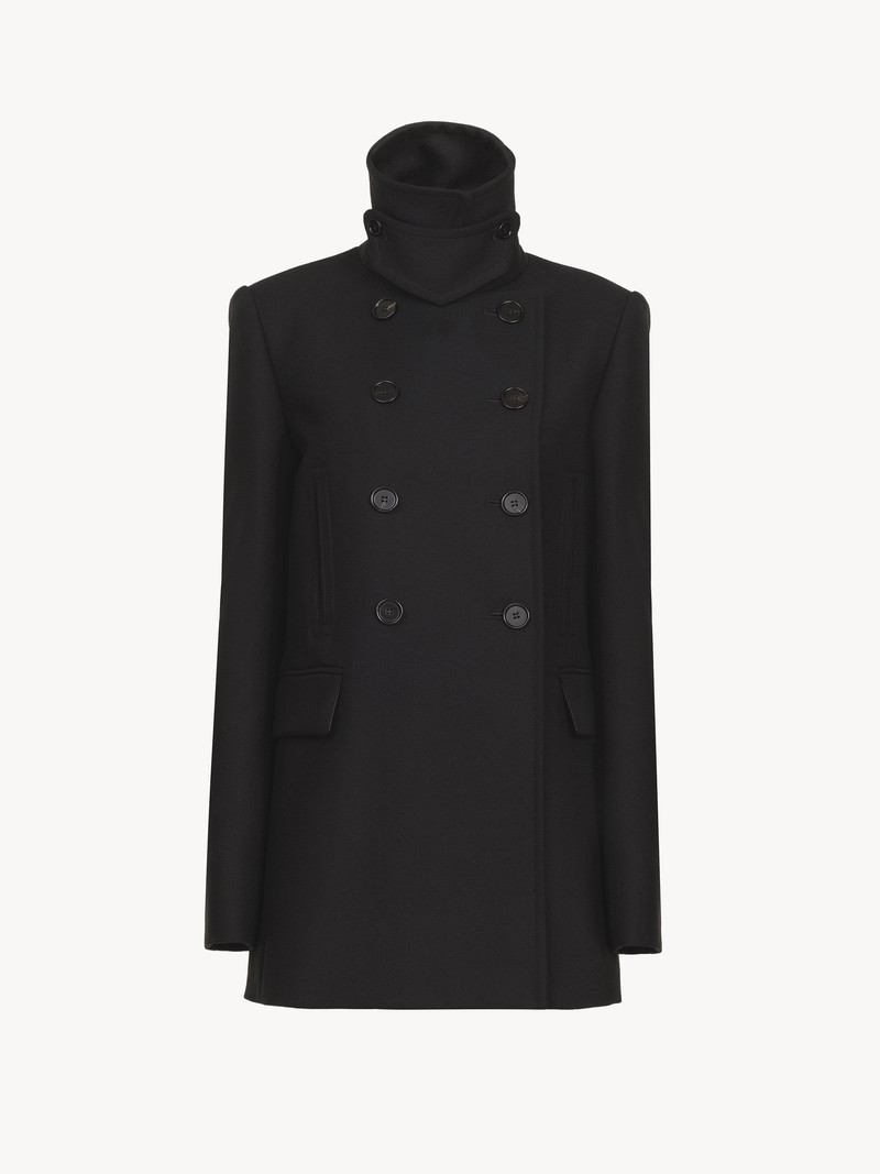 Chloé TAILORED PEA COAT IN WOOL GABARDINE outlook