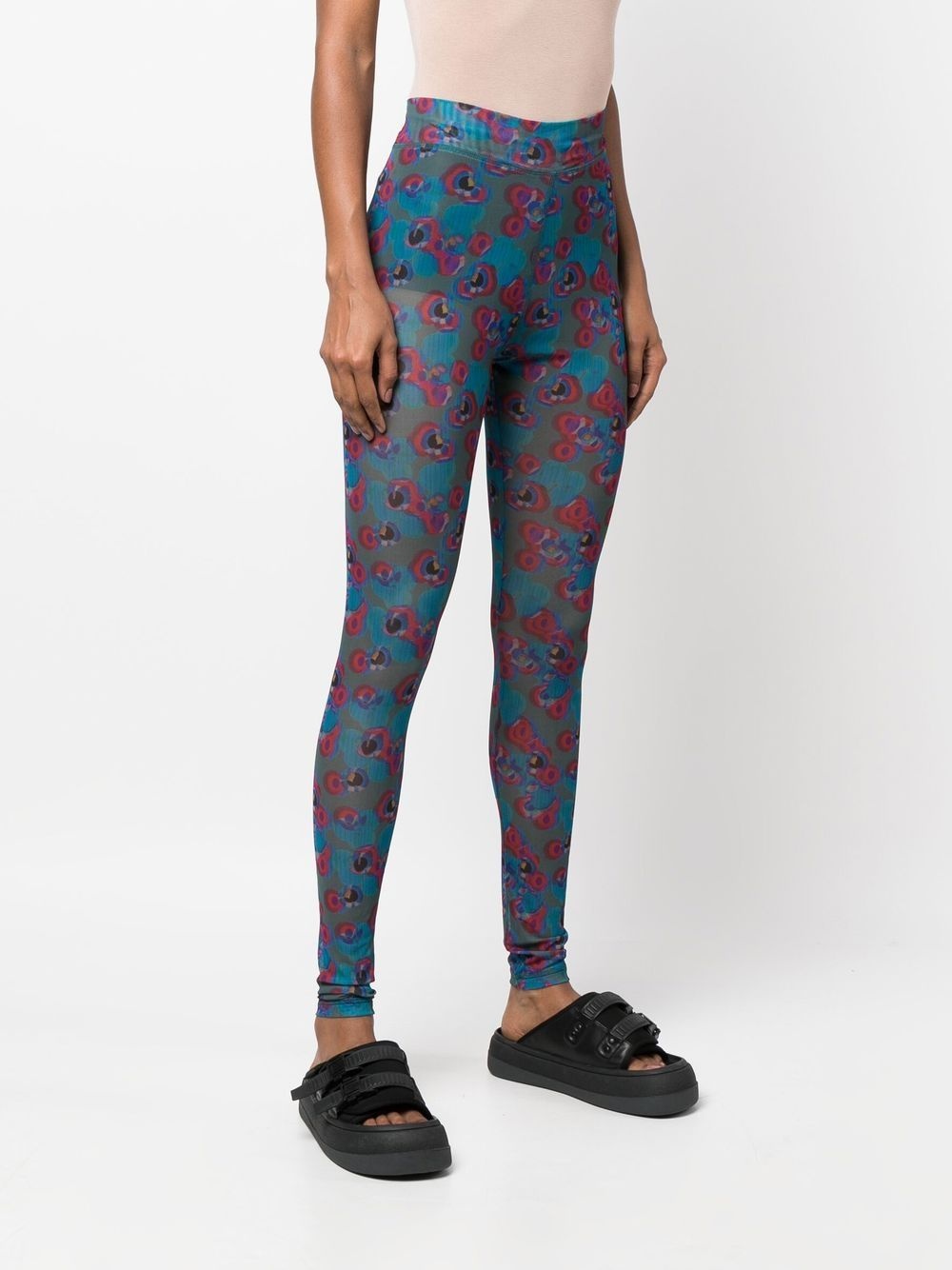 floral-print leggings - 3