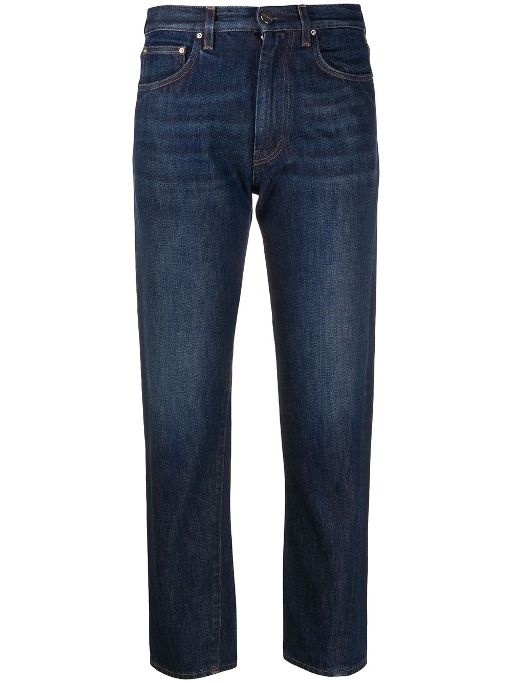 cropped dark wash jeans - 1