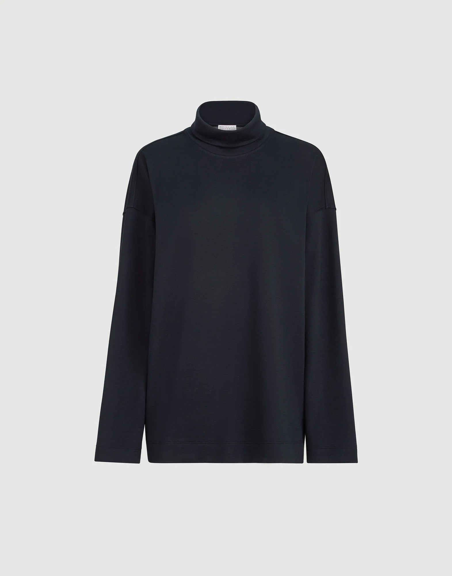 Cotton and silk interlock turtleneck sweater - 1