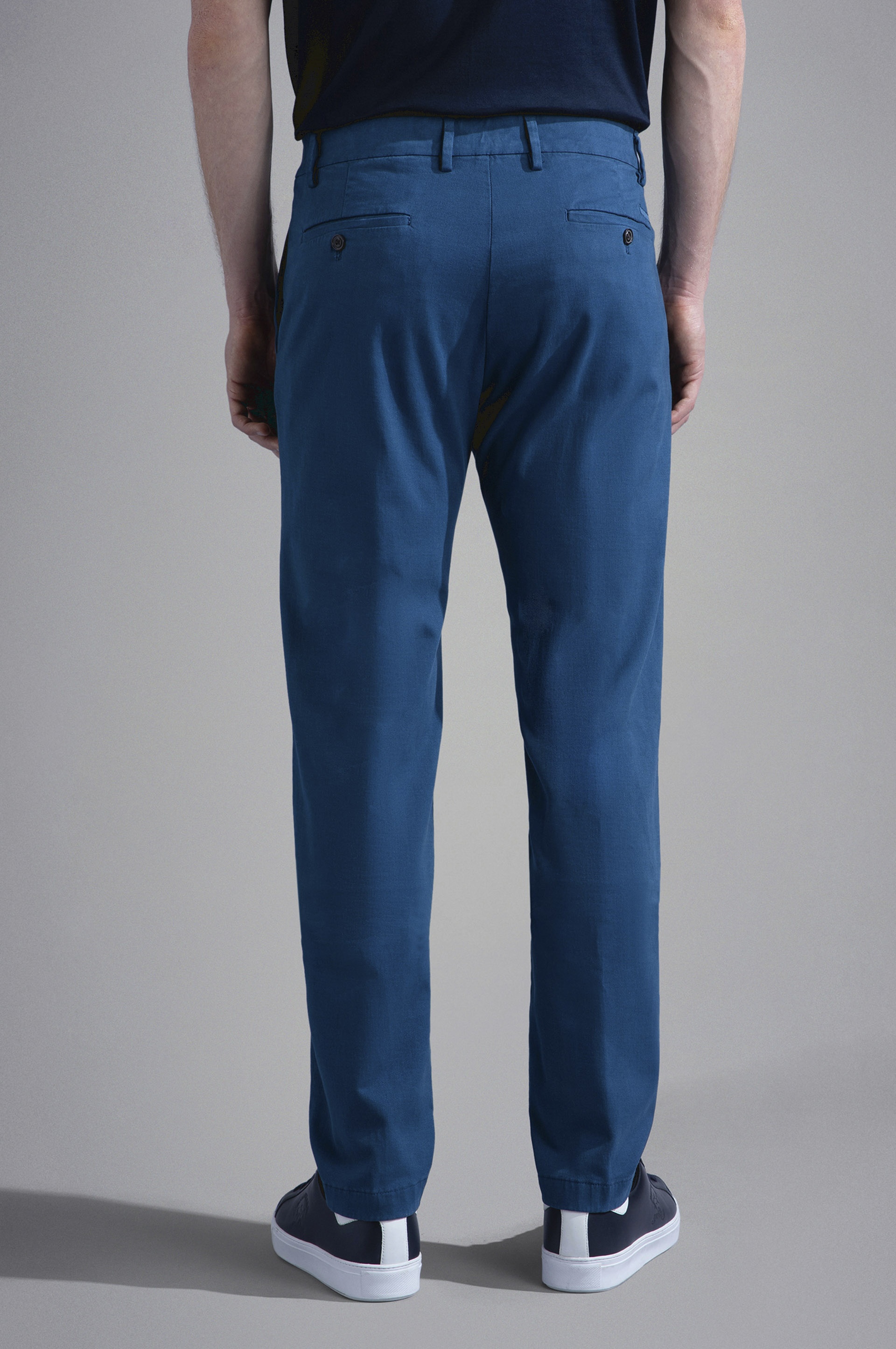 TENCEL COTTON SLIM CHINO TROUSERS - 3