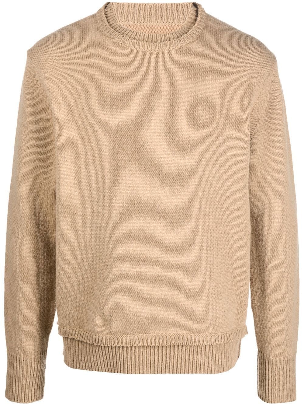 crew-neck layered jumper - 1