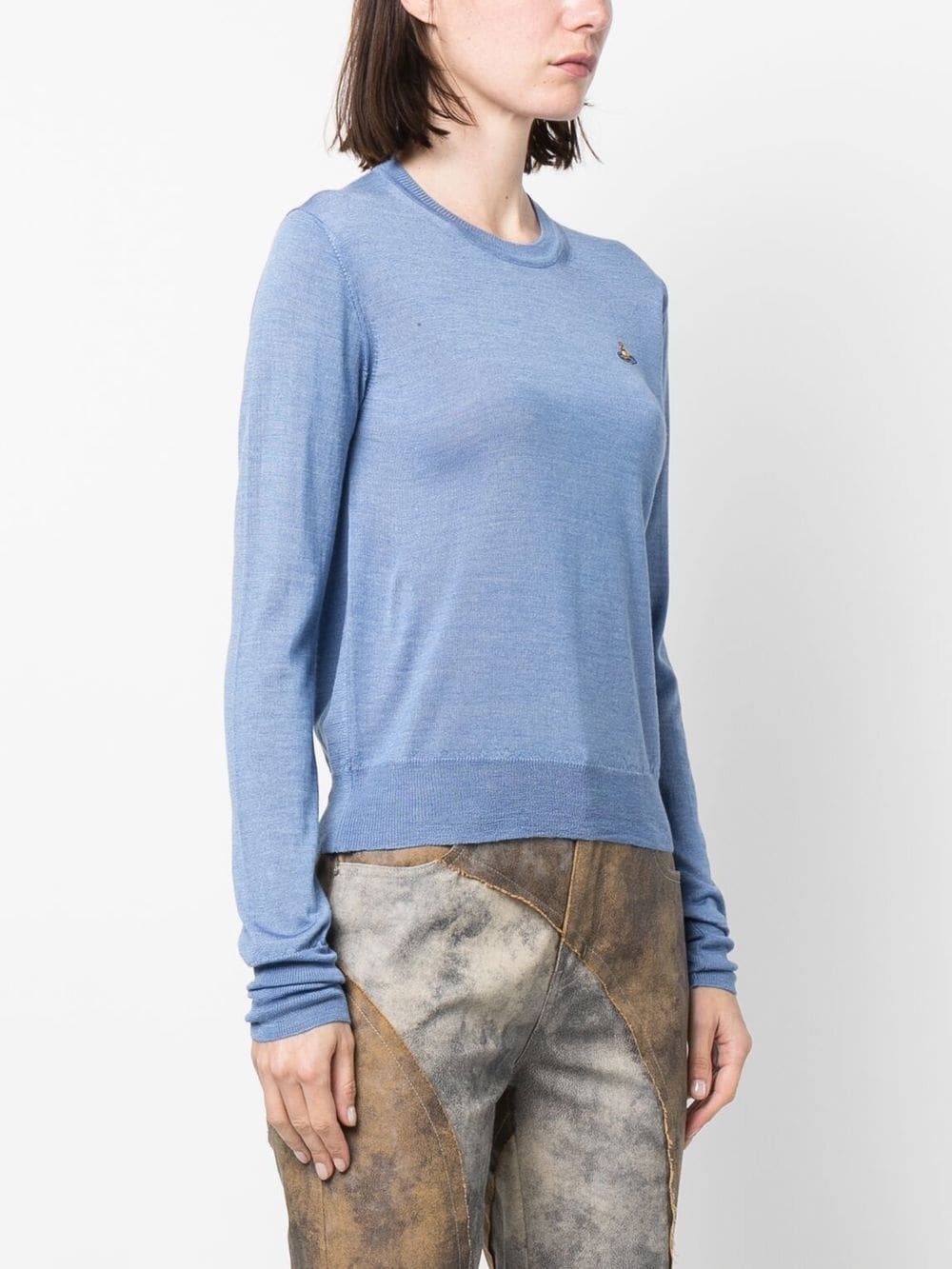 Orb-embroidery fine-knit jumper - 3