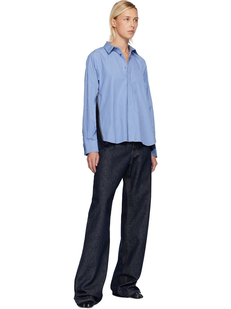 sacai Blue Poplin & Chiffon Shirt outlook