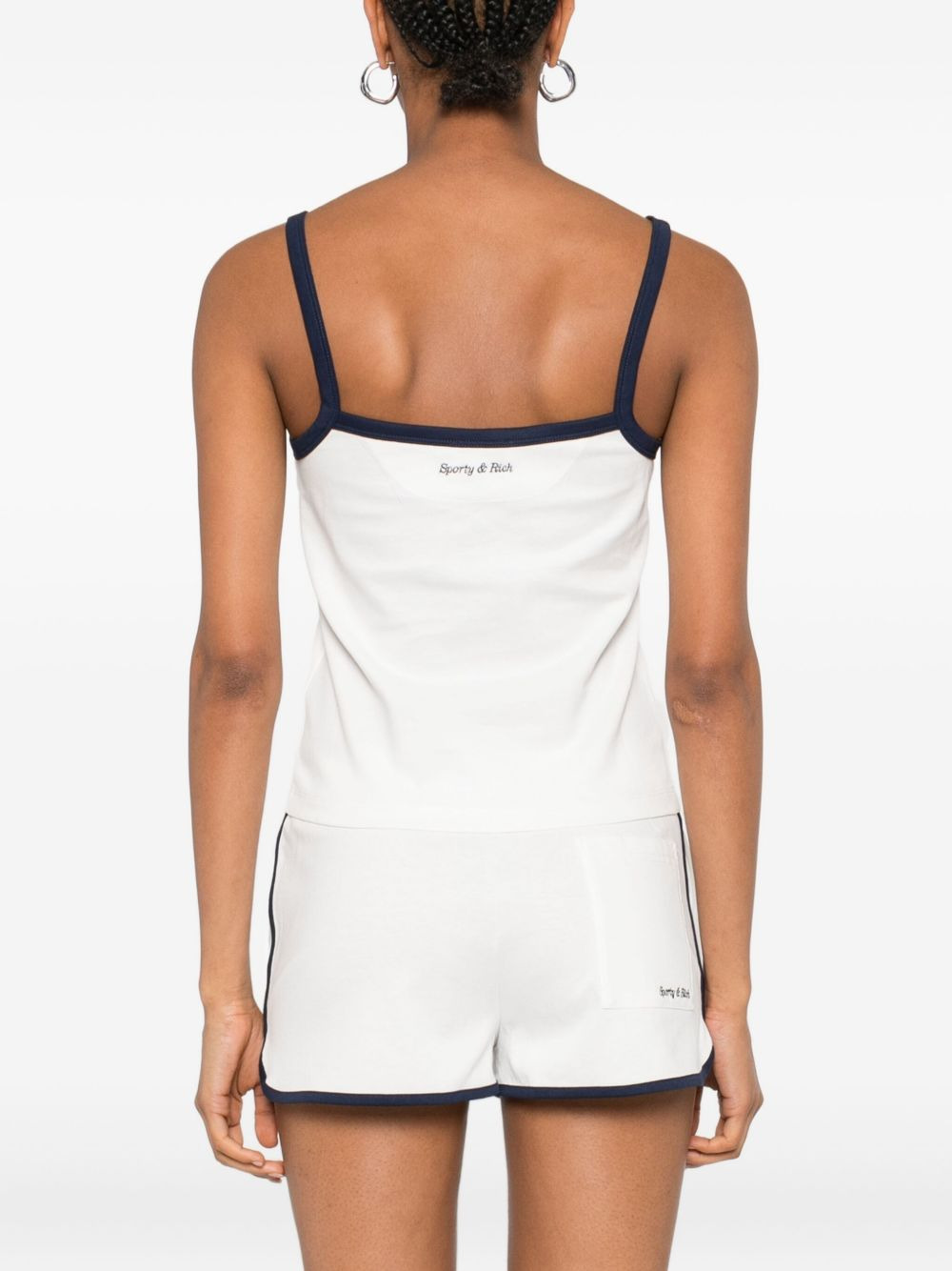 navy-trimmed cotton top - 4