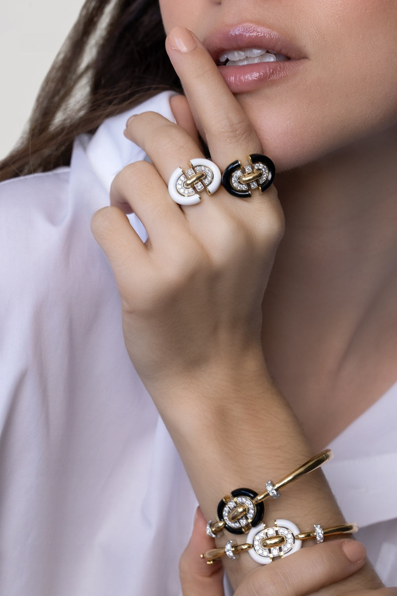 DAVID WEBB White Unity Bracelet outlook