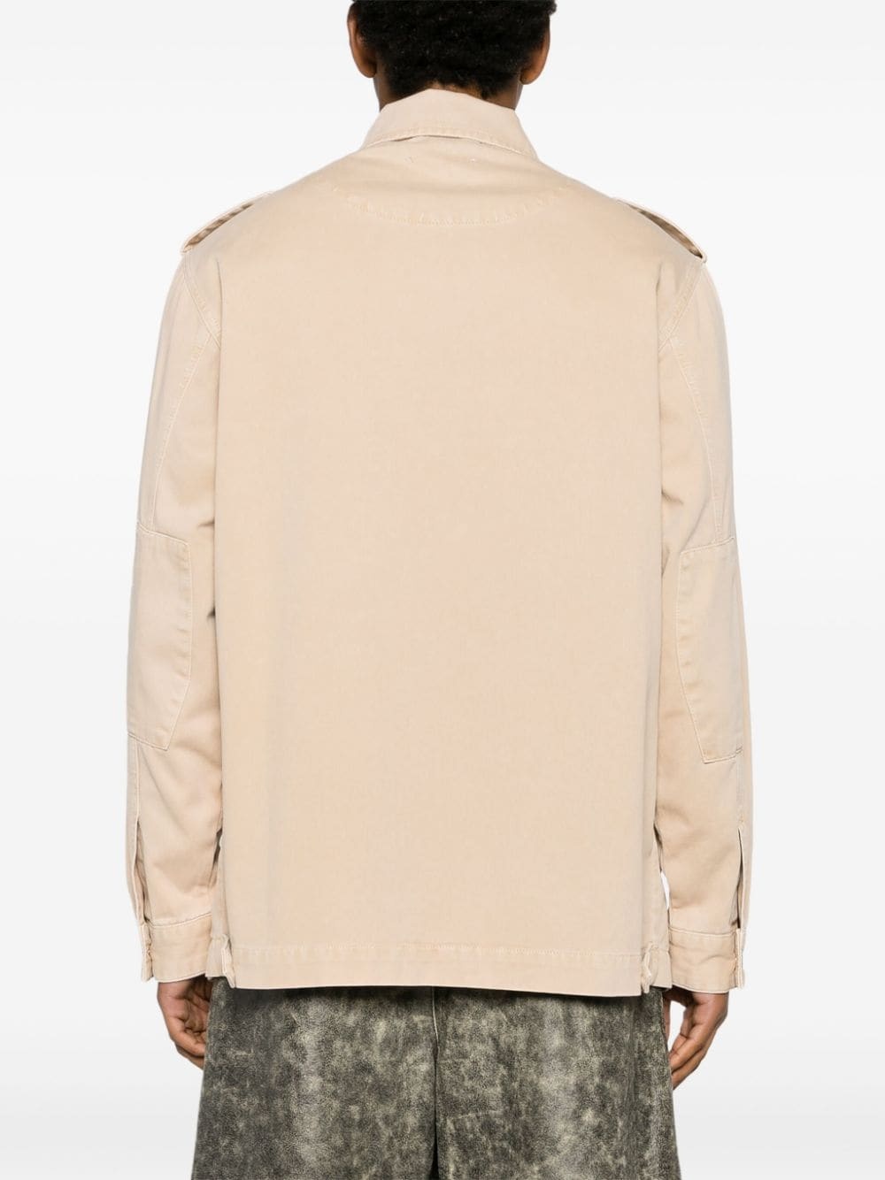 cargo pocket cotton shirt jacket - 4