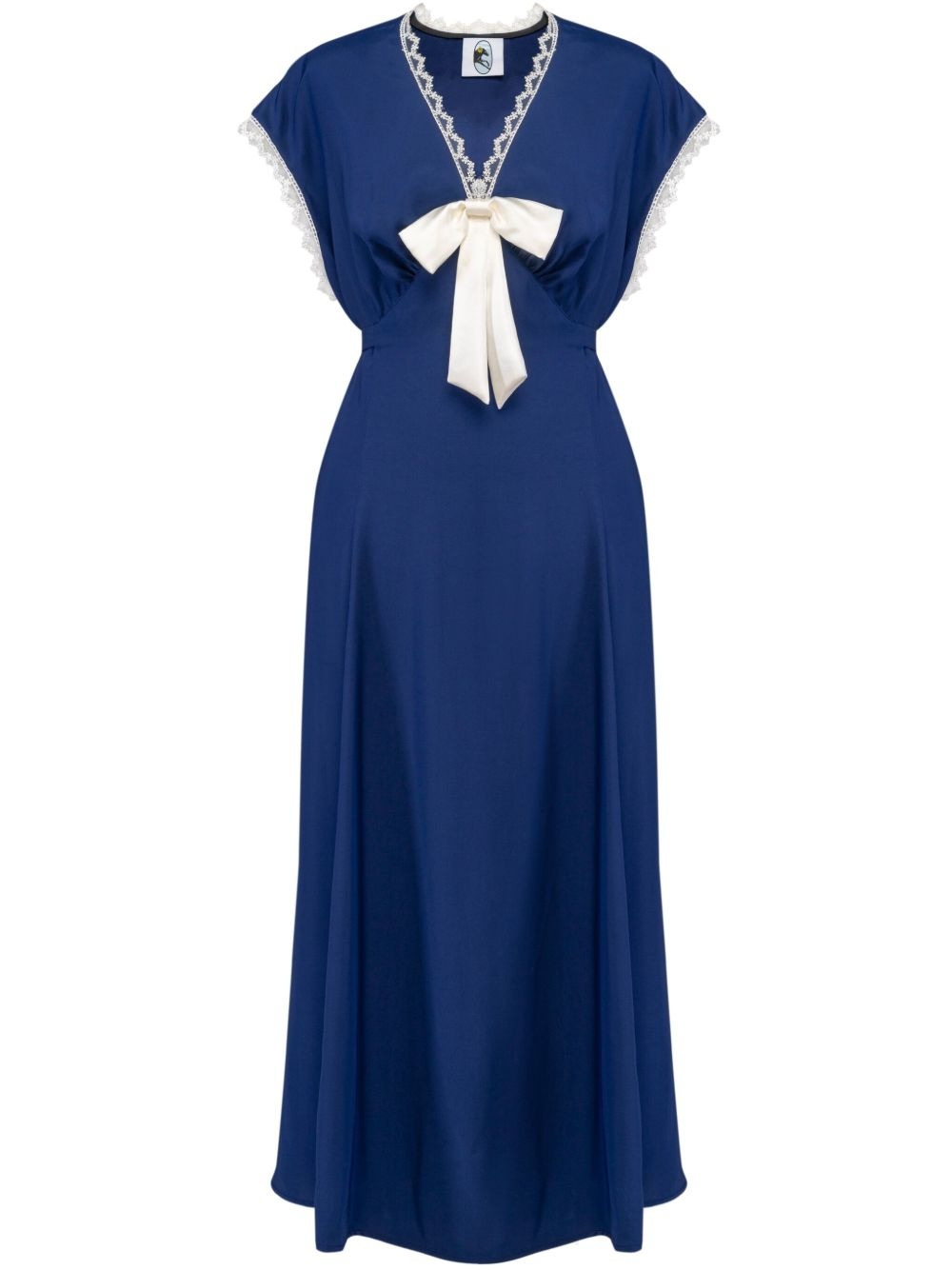 bow-detailing satin midi dress - 1