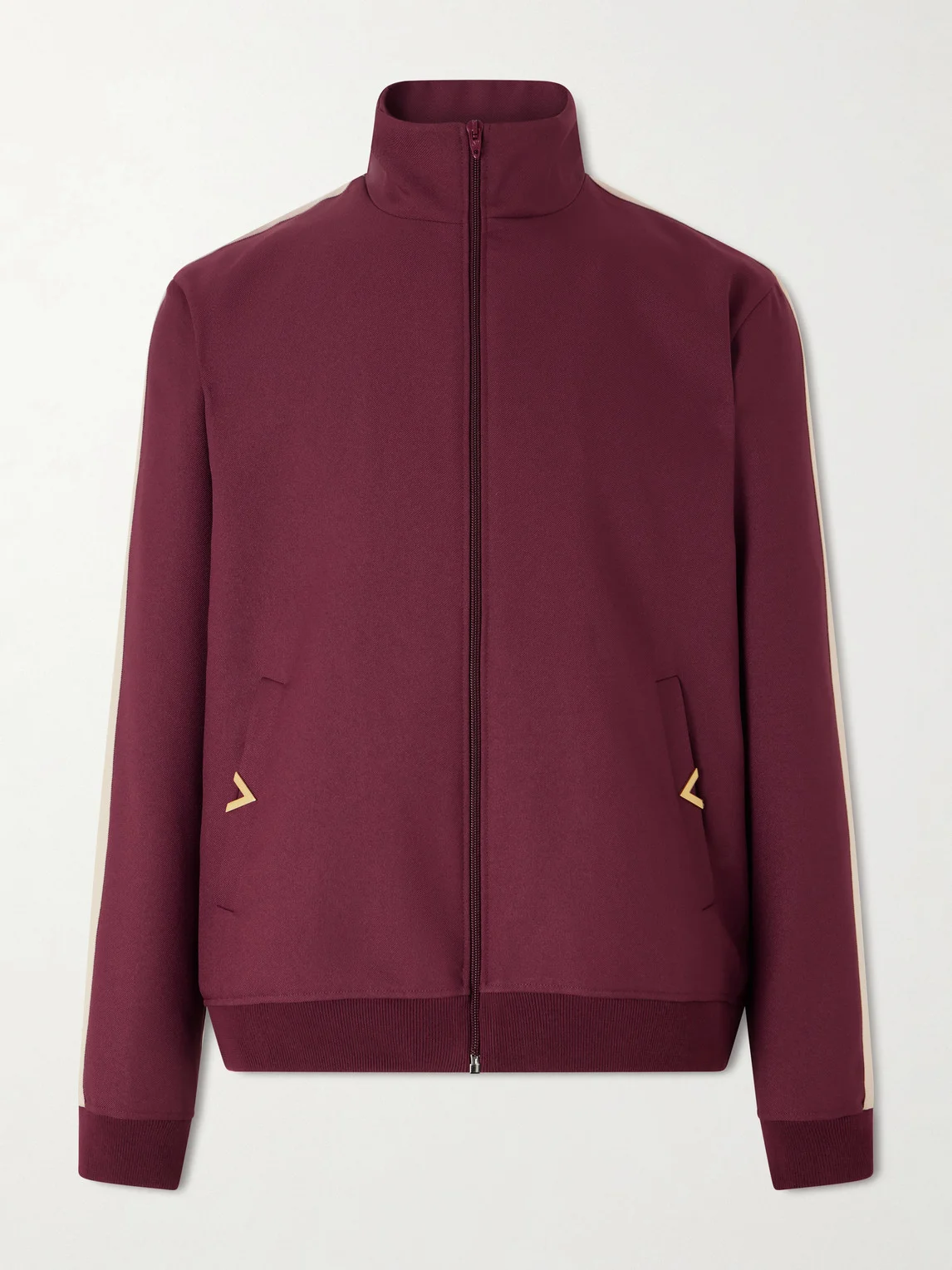 VGold Striped Drill Zip-Up Sweater - 1