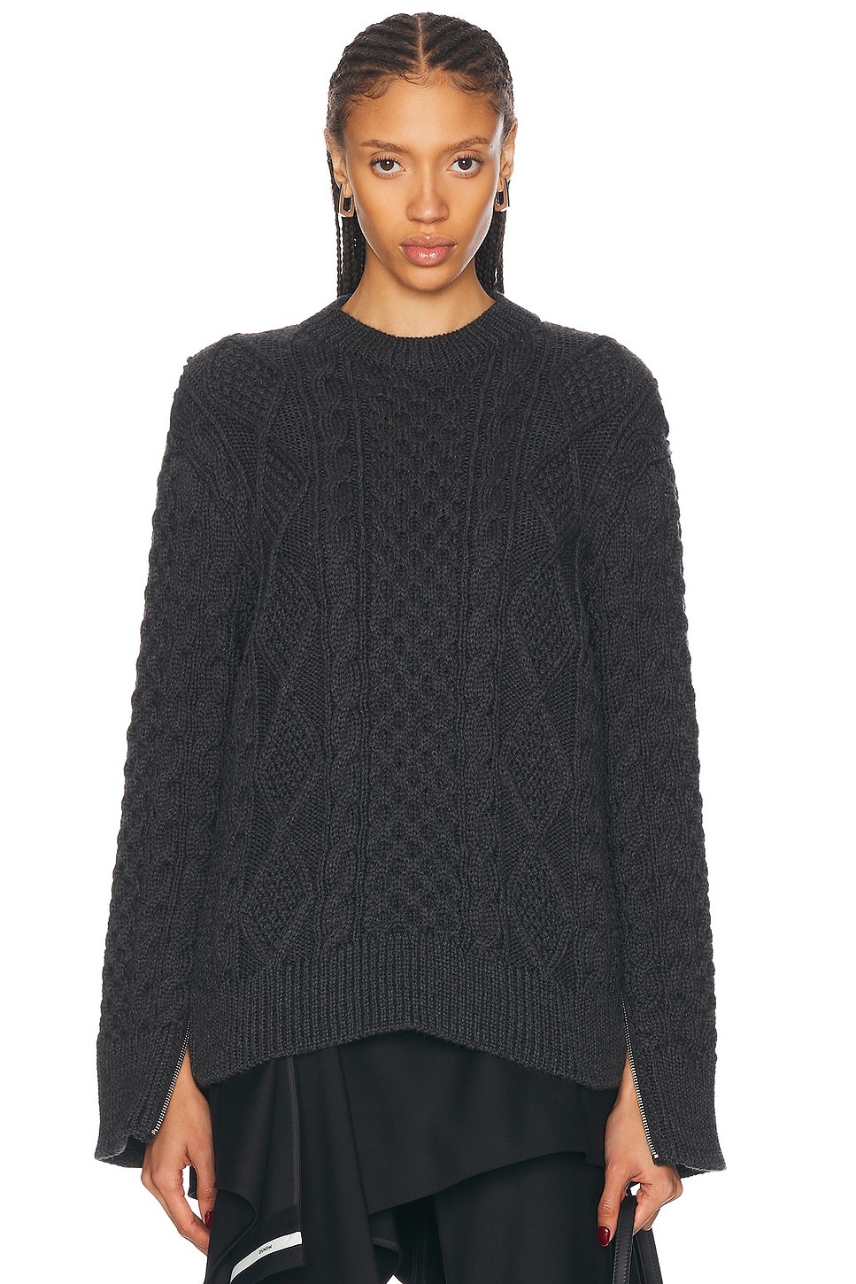 Zipper Oversized Sweater - 1