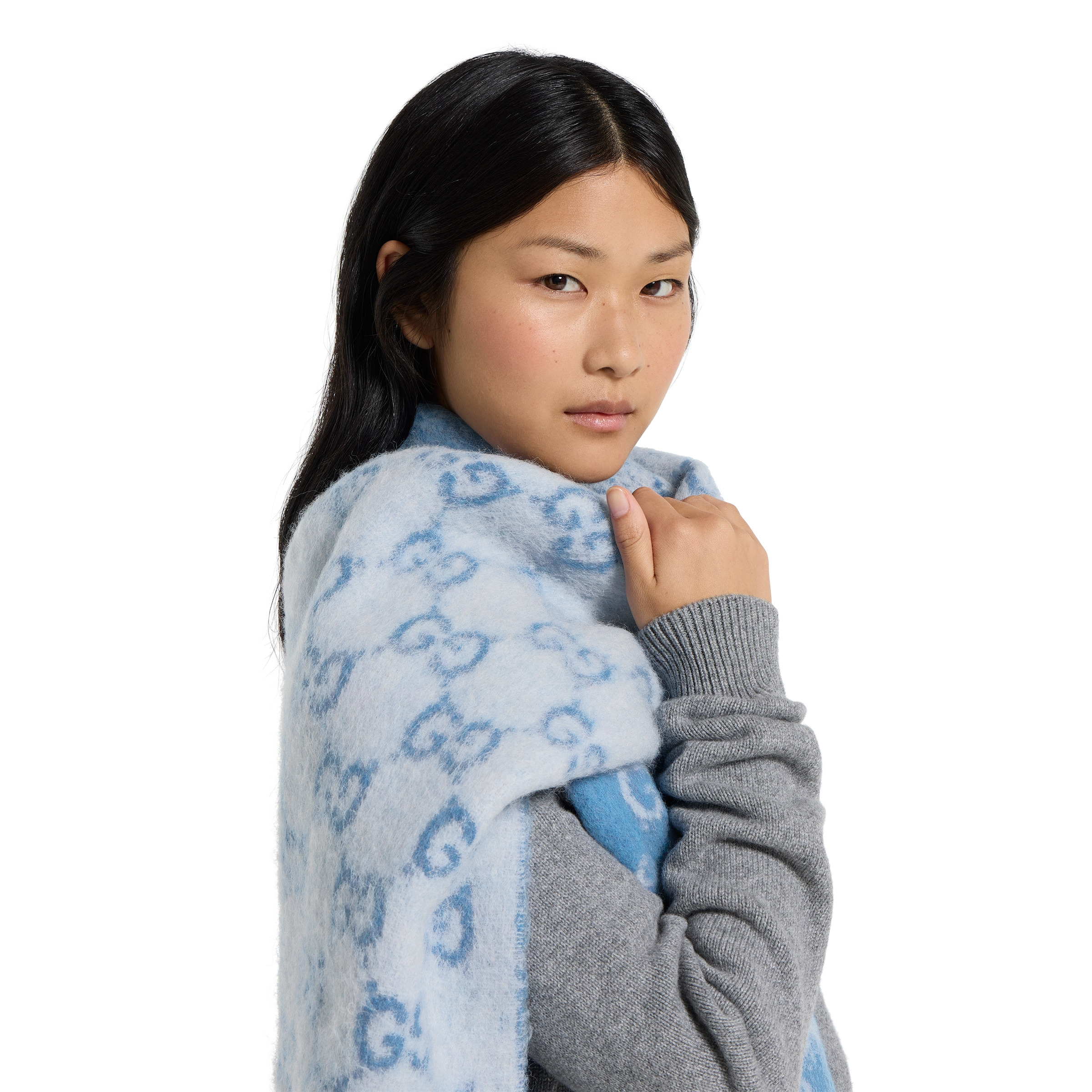 GG alpaca wool blend scarf - 4