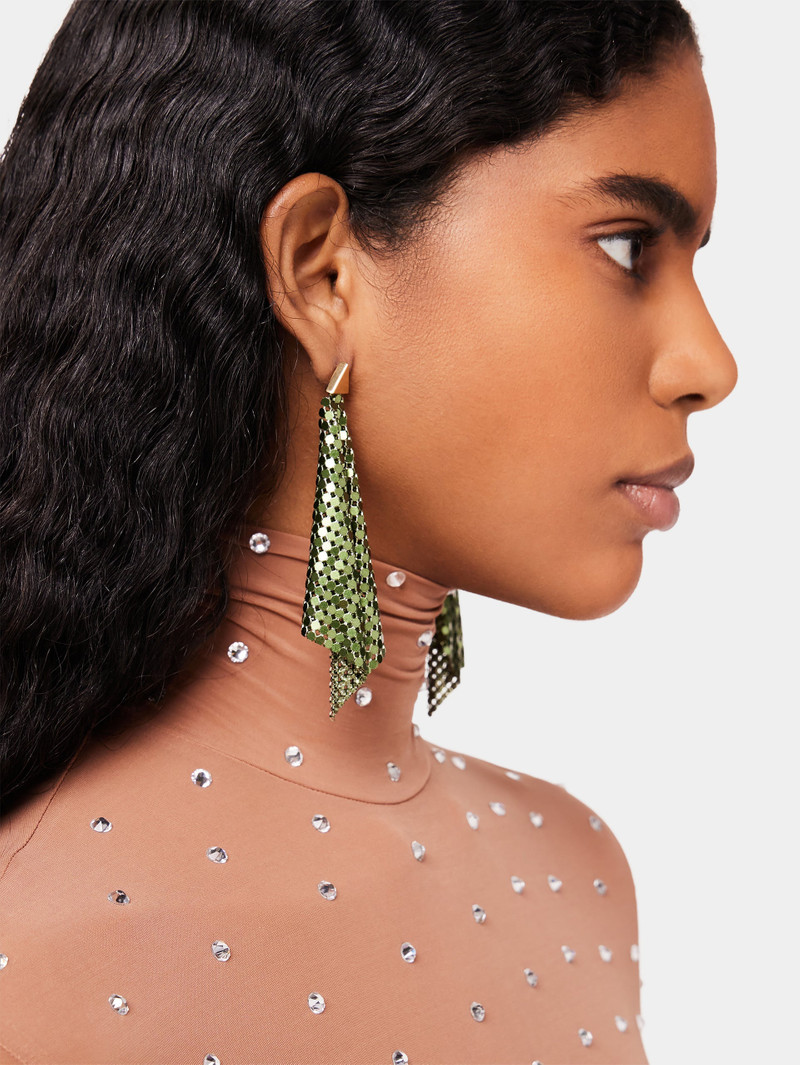 rabanne EMERALD CHAINMAIL EARRINGS outlook