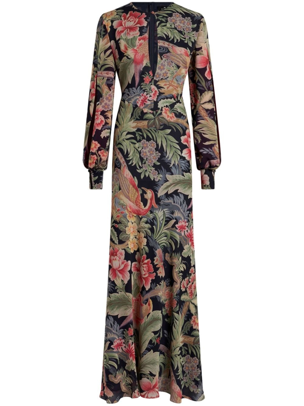 Etro Floral Long Sleeve Silk Maxi Dress | nordstrom | REVERSIBLE
