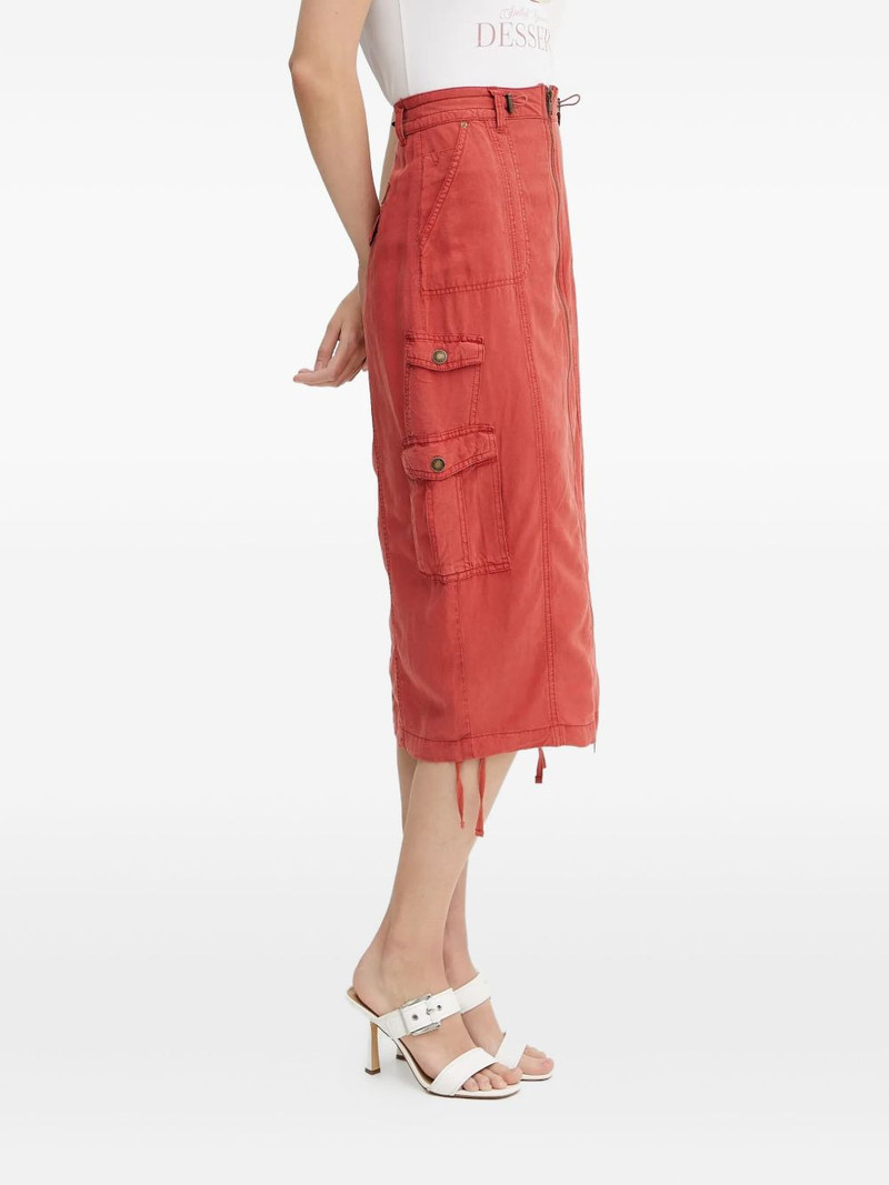 Casey zip-front cargo midi skirt 3