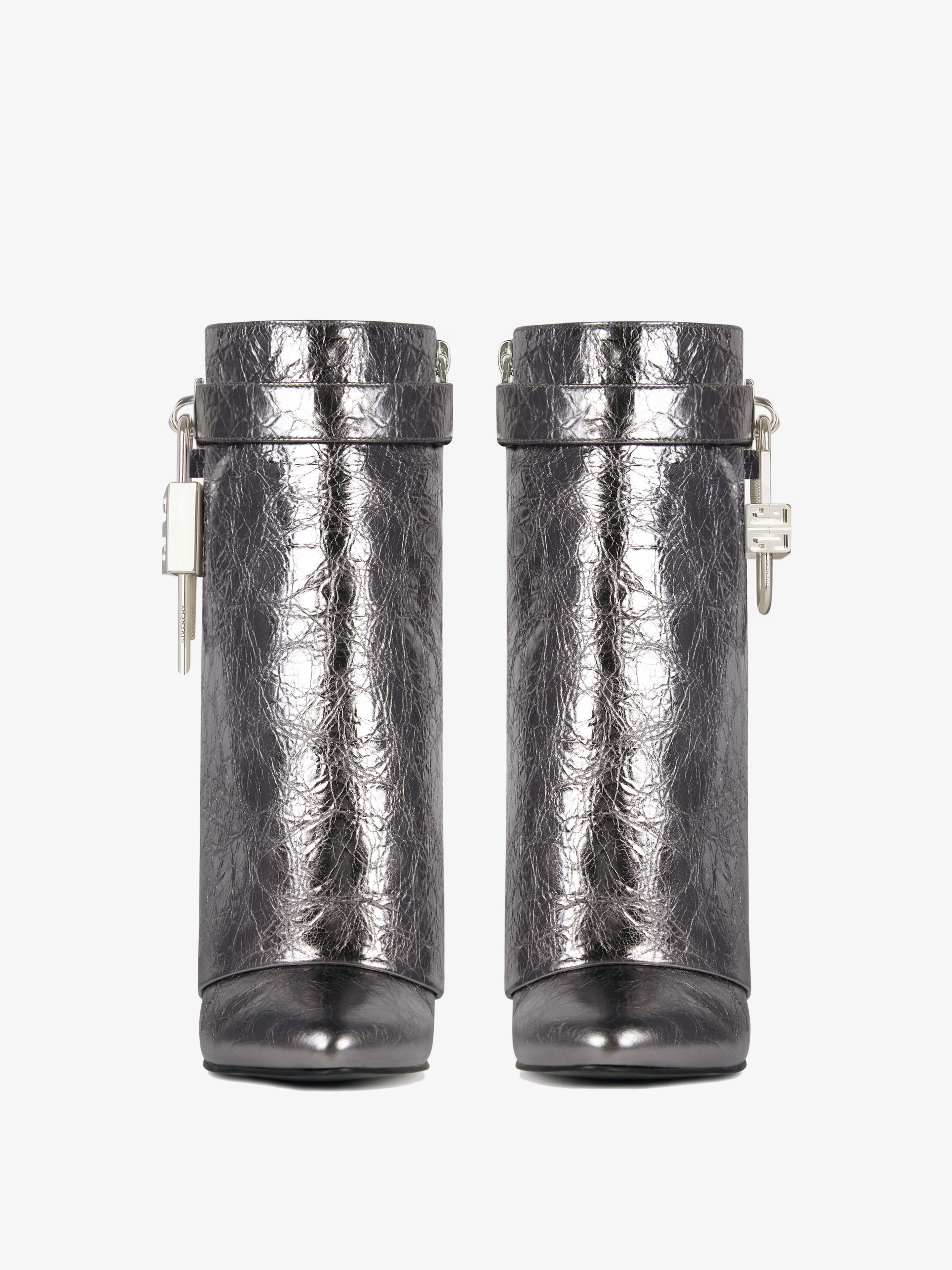 SHARK LOCK ANKLE BOOTS IN LAMINATED LEATHER - 3
