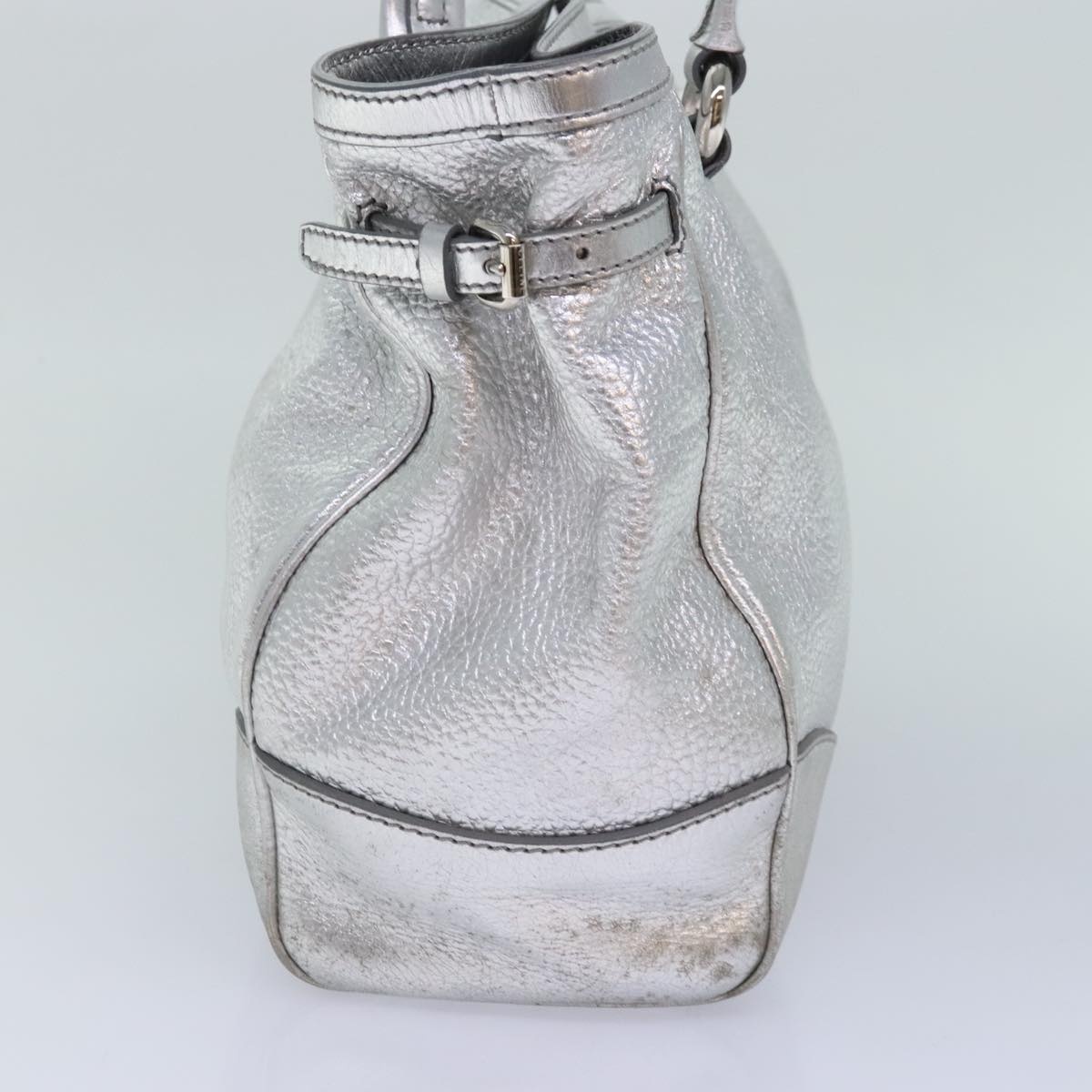 CELINE Tote Bag Leather Silver - 3