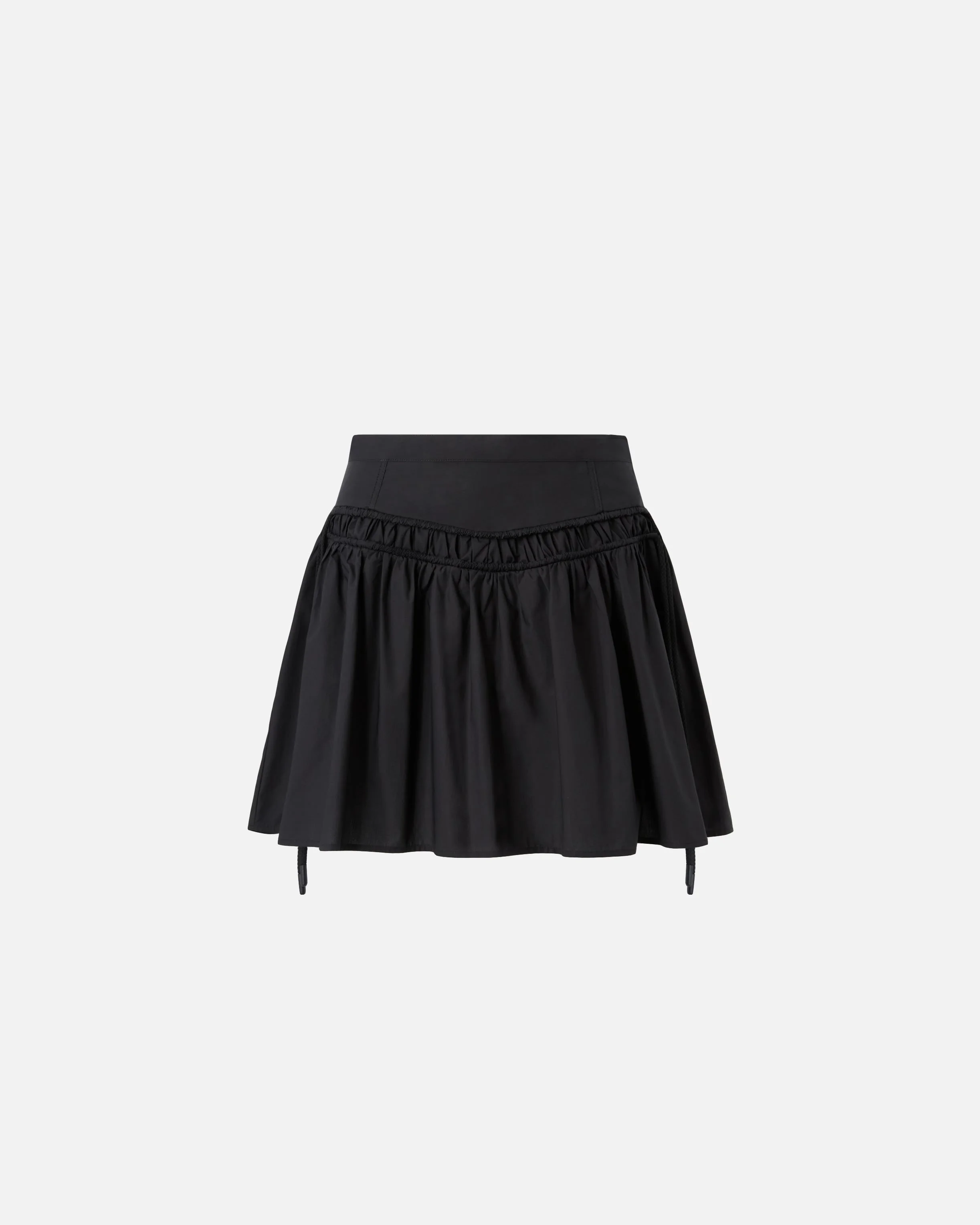 SHORT SKIRT WITH GATHERING AND DRAWSTRING - 1