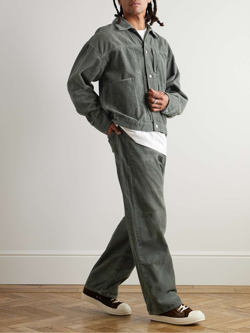 NEIGHBORHOOD Savage Wide-Leg Distressed Cotton-Corduroy Trousers outlook