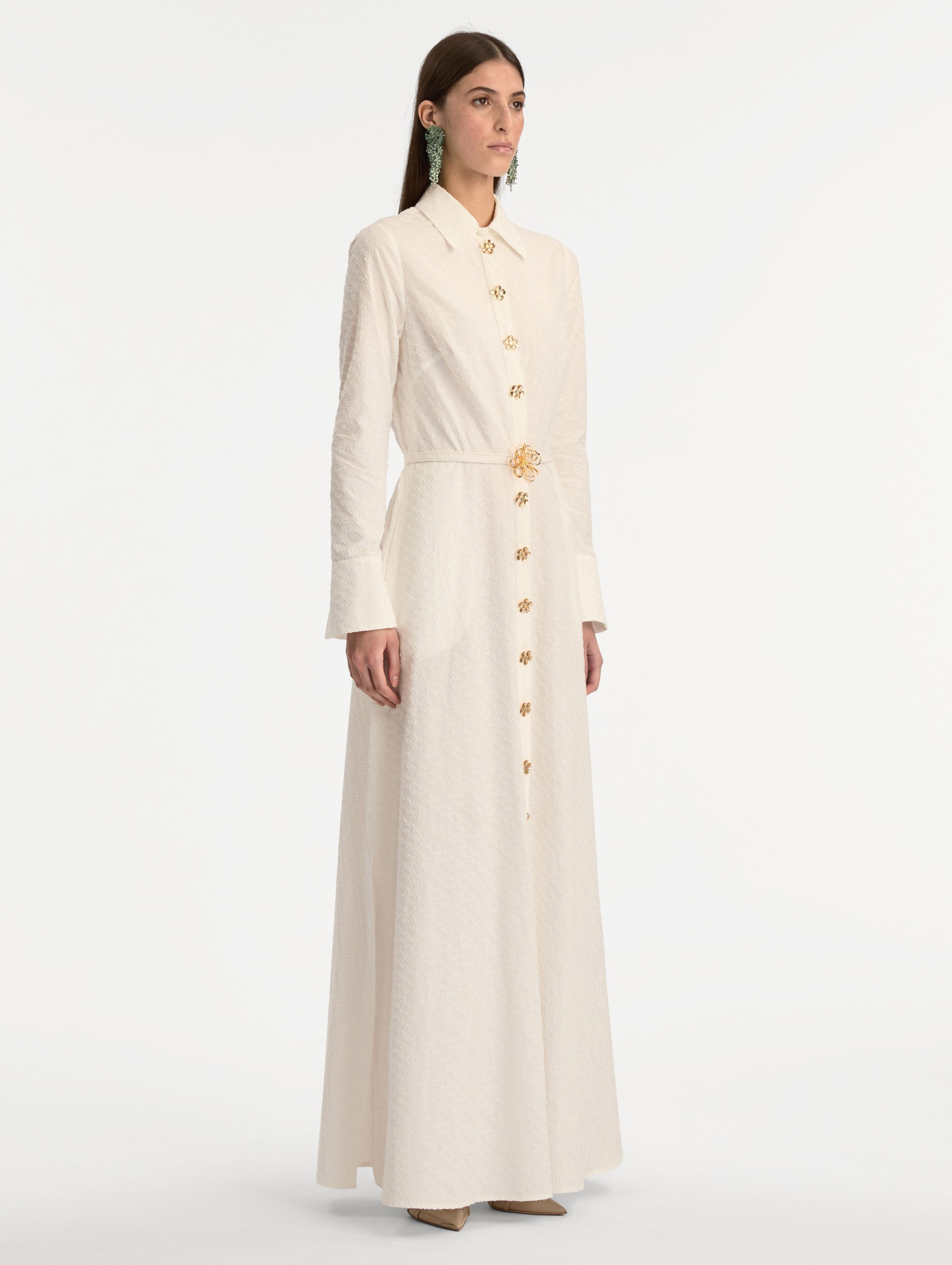 OSCAR CHAIN-LINK COTTON POPLIN CAFTAN - 4