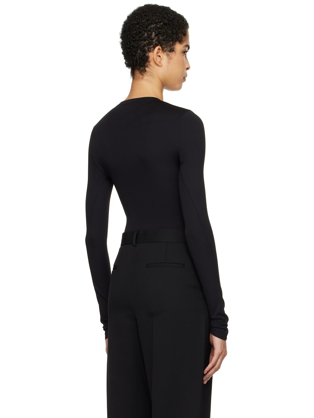 Black Opaque Long Sleeve T-shirt - 3