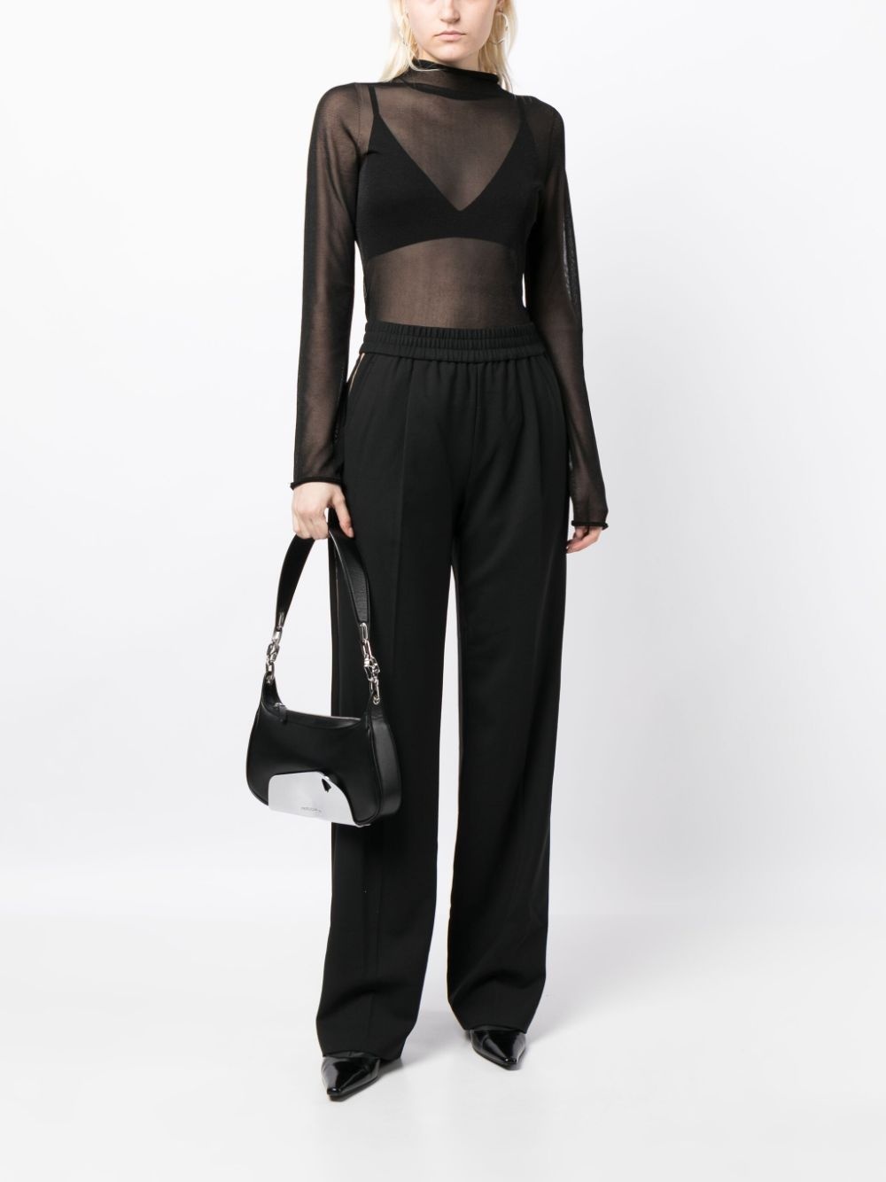 high-waist cotton track pants - 2