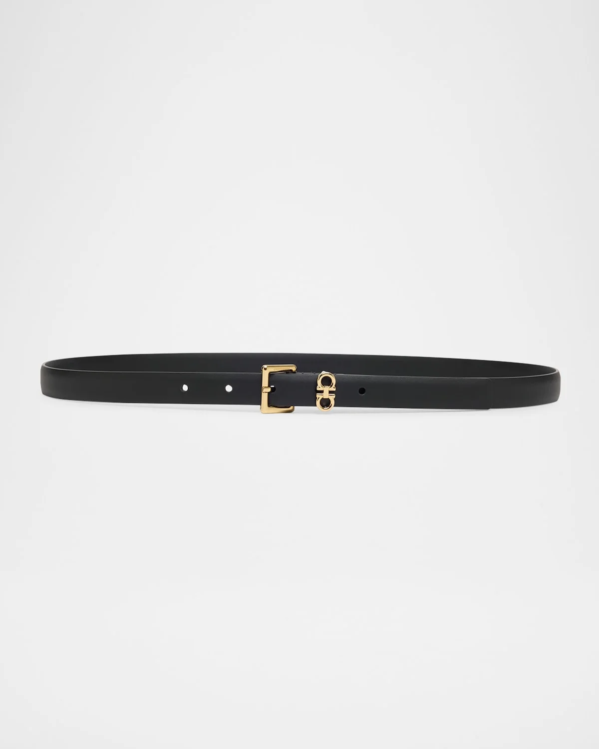 Donna Calfskin Leather Mini Gancini Belt - 1