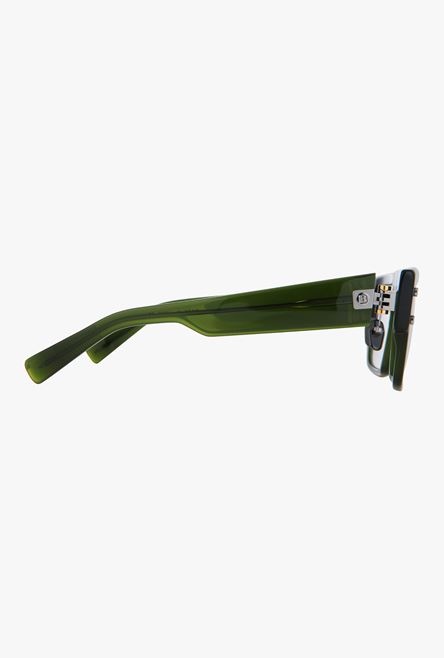 Dark green titanium oversized square B-III eyeglasses - 3