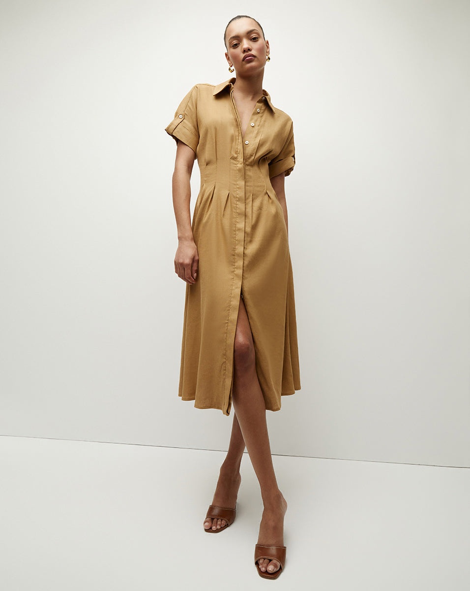 ADAVI STRETCH-LINEN SHIRTDRESS - 4